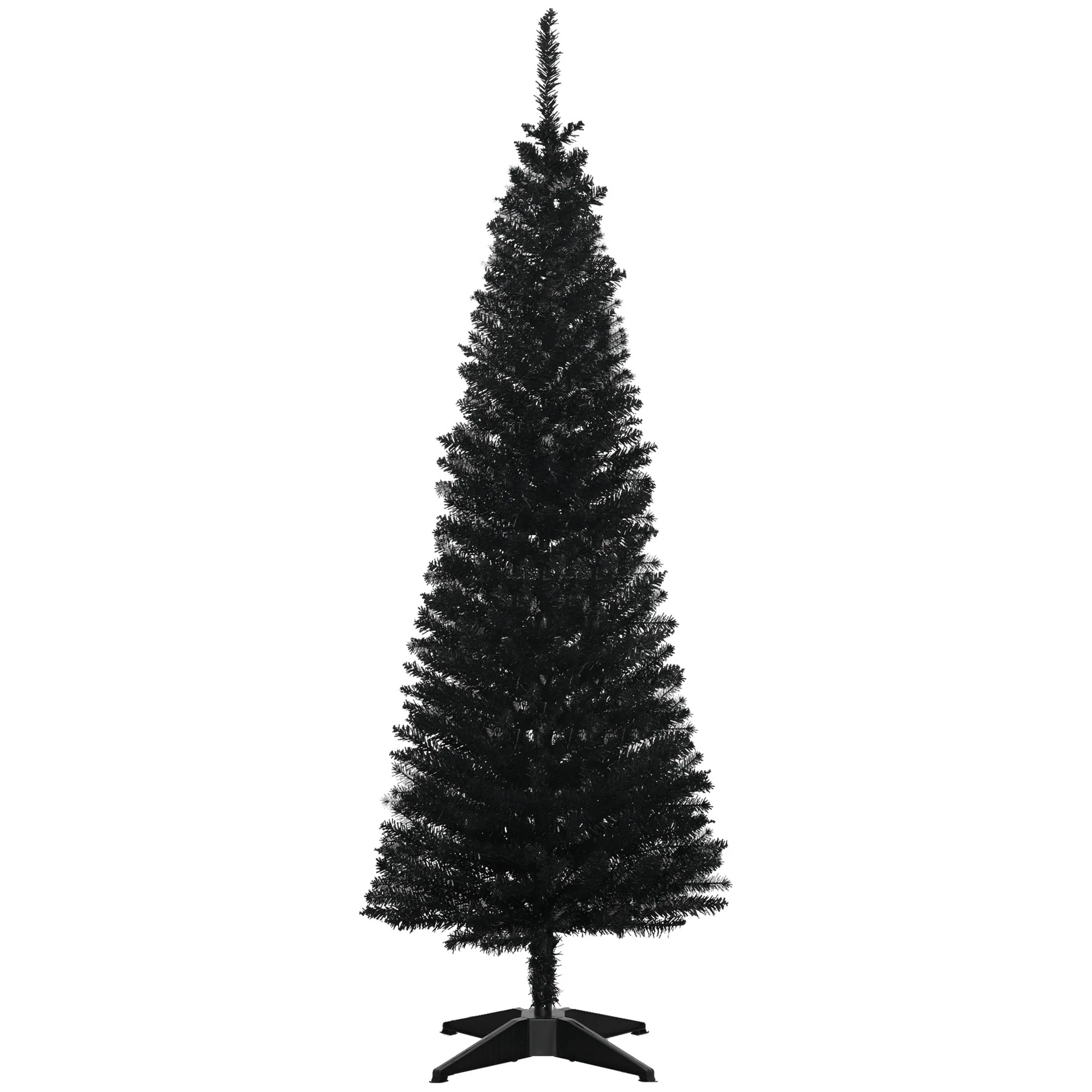 Compact Pencil Christmas Tree with Realistic Branches 5ft 6ft 7ft Artificial Unlit Tree Perfect for Apartments and Small Rooms