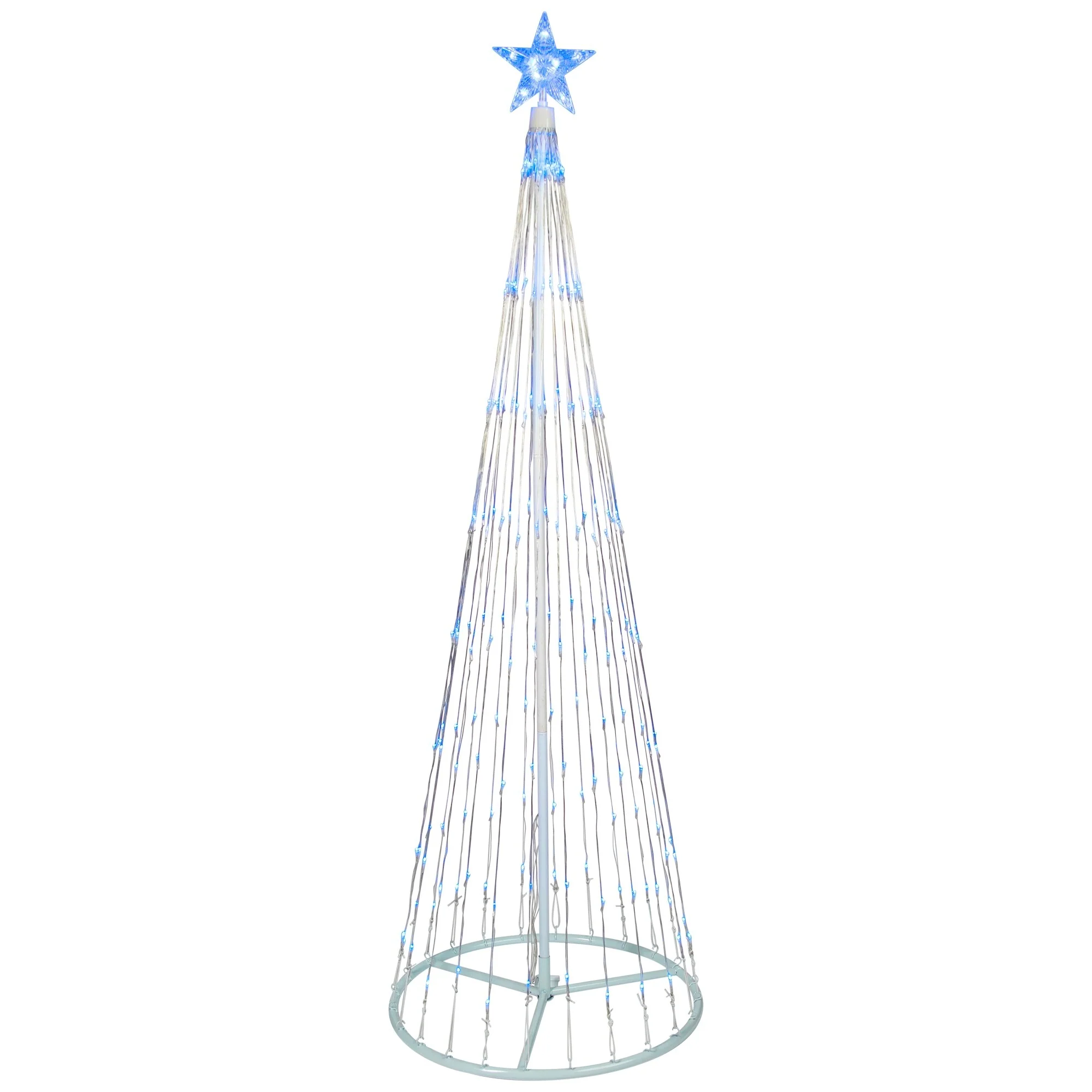 LED Lighted Christmas Cone Tree Outdoor Decoration - 9' - Blue