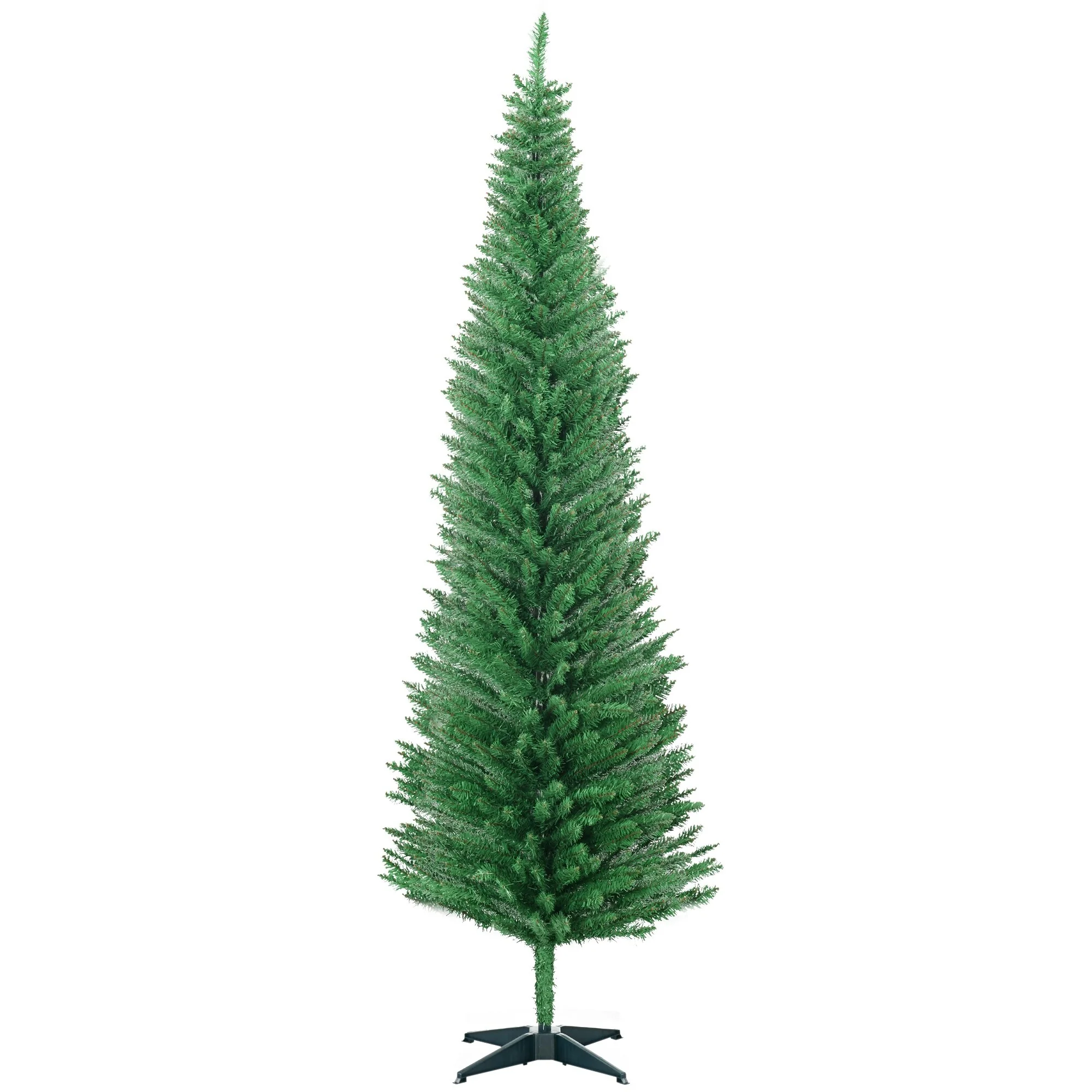 Unlit 5FT/6FT/7FT Slim Pencil Christmas Tree with Realistic Tips and Easy-Assembly Stand, Perfect for Small Spaces