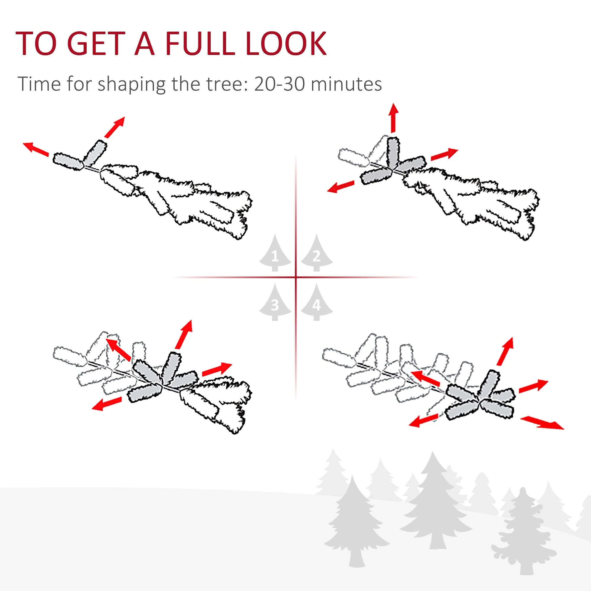 Snow-Dipped 6ft Pre-Lit Christmas Tree with Realistic Branches, 300 LED Lights, Pine Cones,Red Berries.