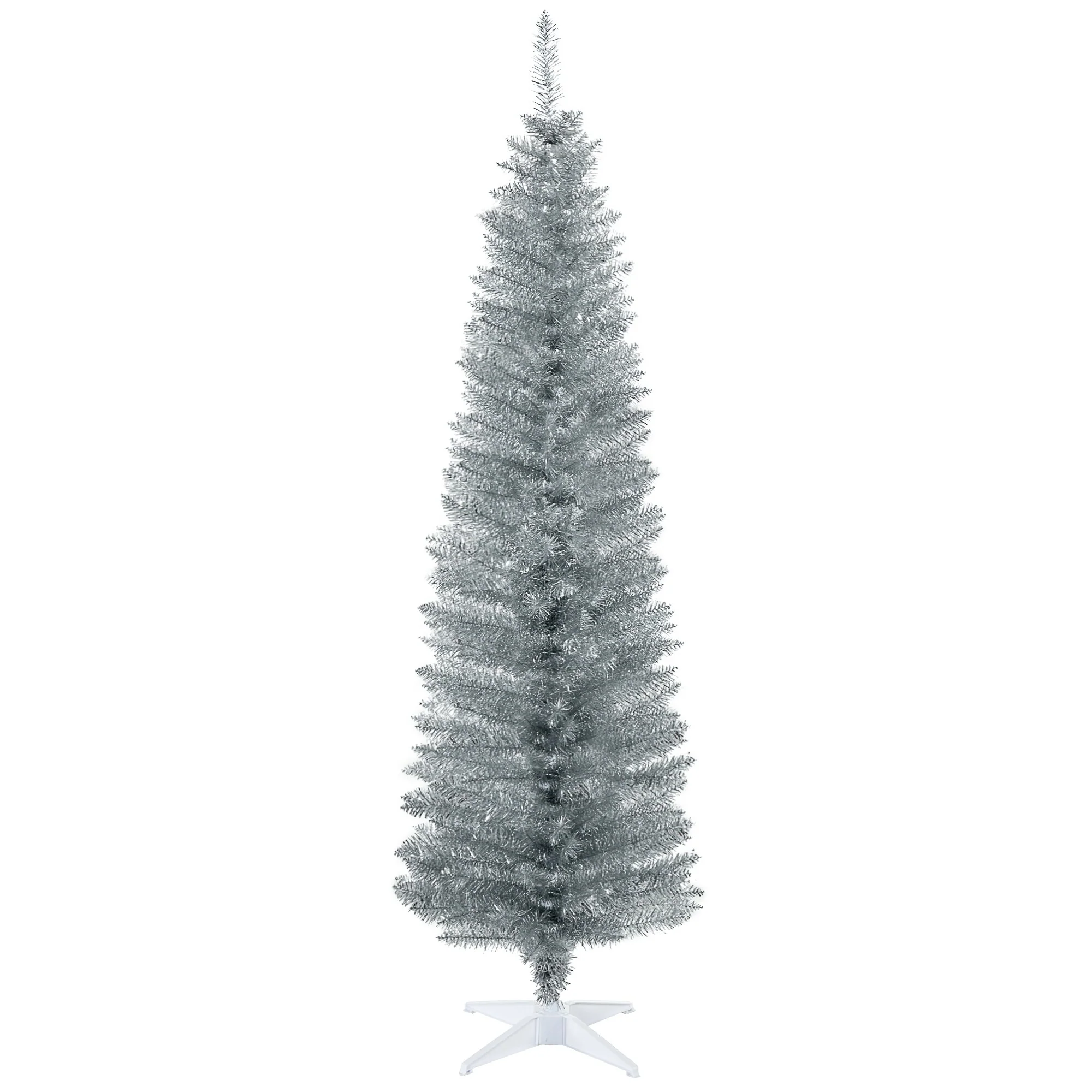 6ft/7ft Space-Saving Pencil Christmas Tree with Realistic Branches
