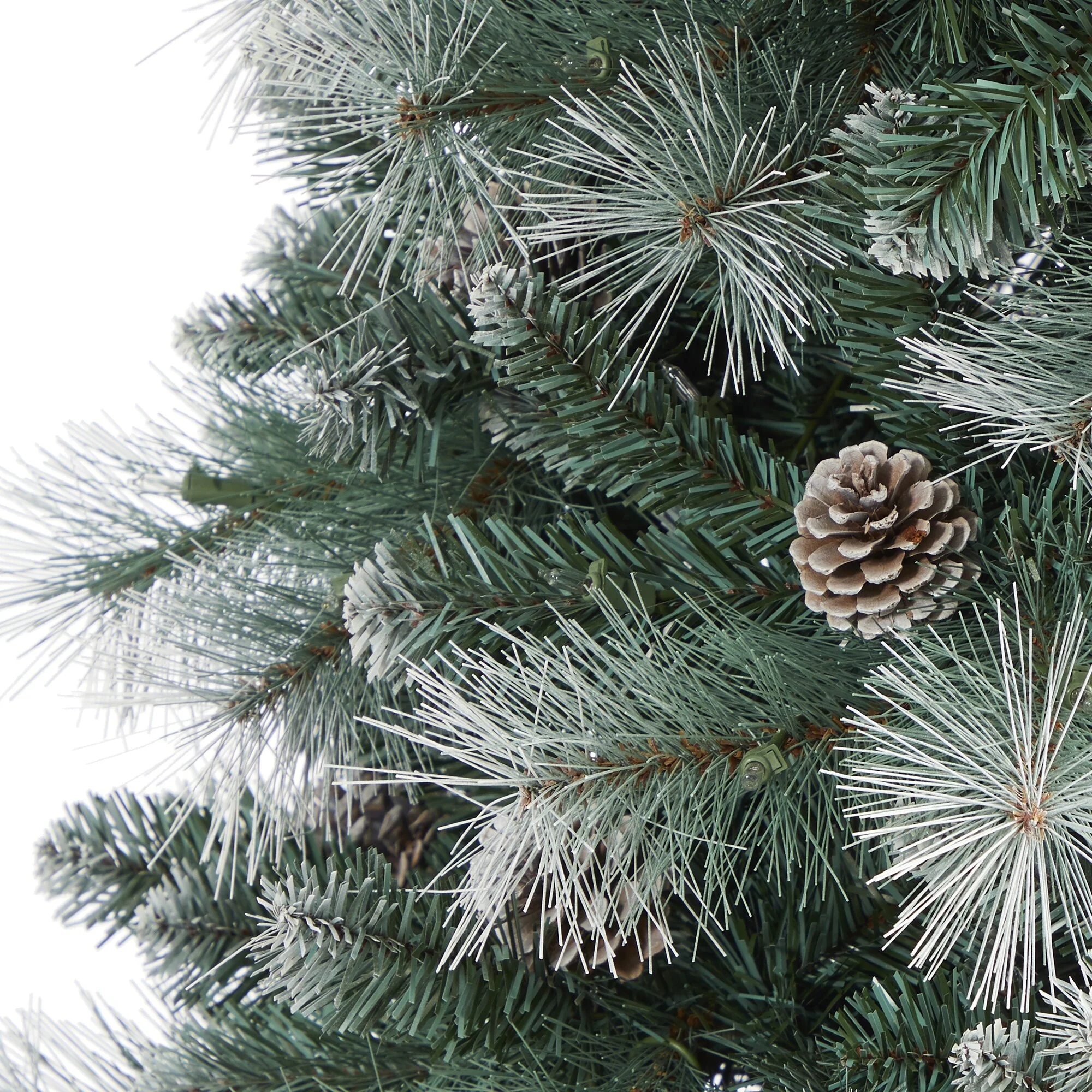 7’ Pre-Lit Brit Columbia Pine Artificial Christmas Tree, Clear LED Lights - 7 Foot