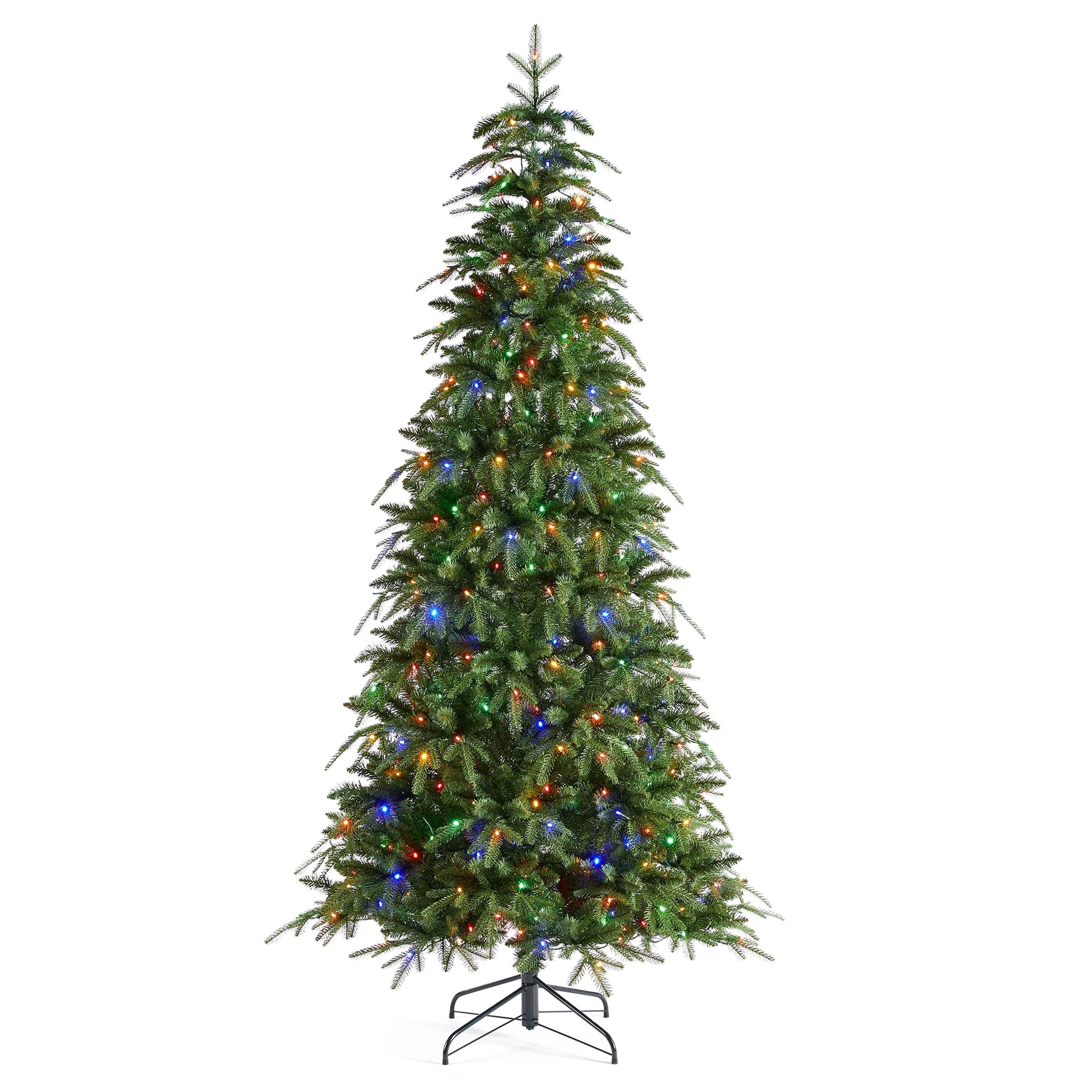 Glitzhome 7.5FT/9FT/11FT/15FT Pre-Lit Green Slim Fir Artificial Christmas Tree with Remote Control