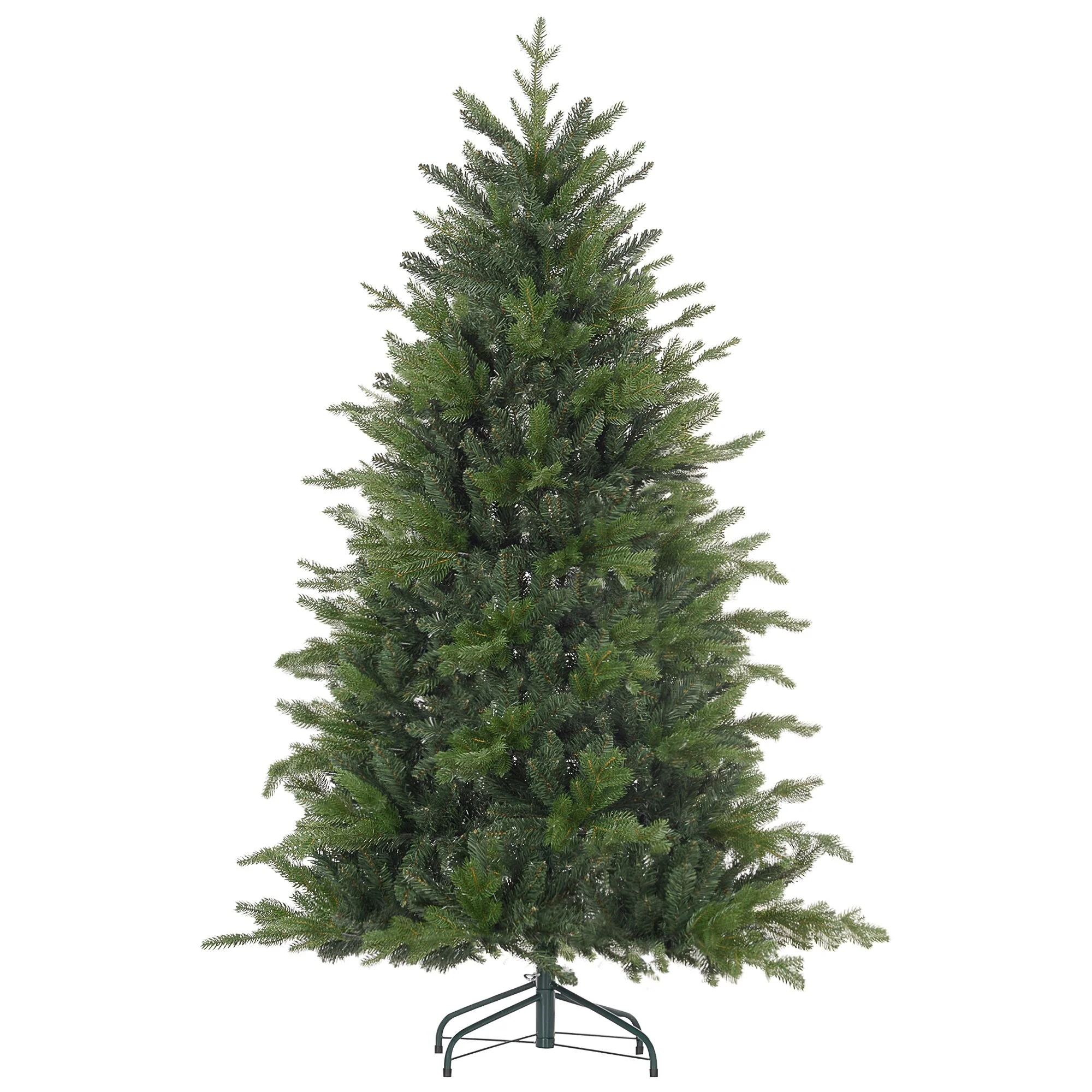 Full 6ft Artificial Christmas Tree, 1821 Tips, Quick Setup with Hinged Branches and Stable Metal Base, Holiday Decor Essential