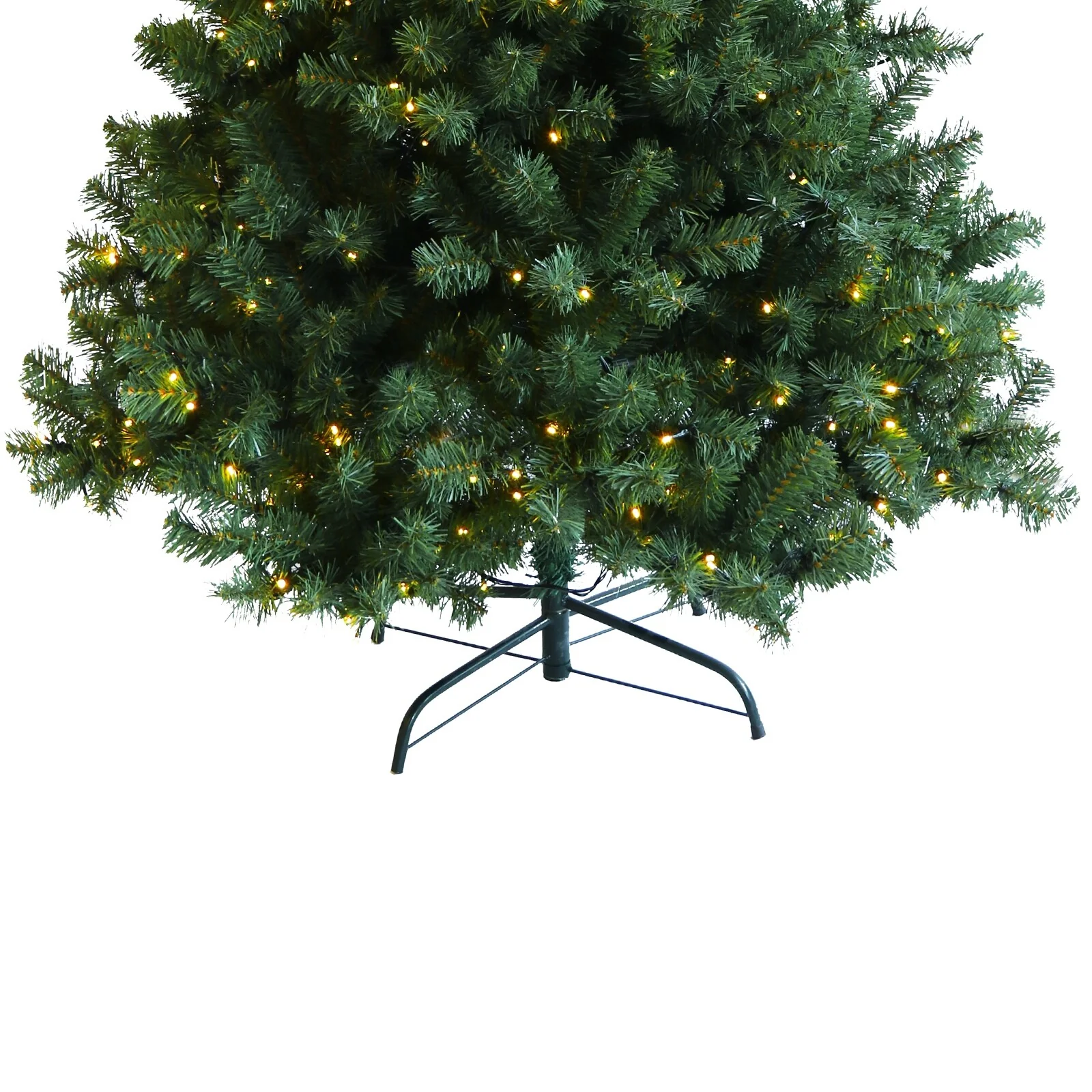 6ft/7.5ft Pre-Lit Hinged Christmas Tree, Full-Bodied with 1000/1420 Tips, PVC Fir and Foldable Metal Stand