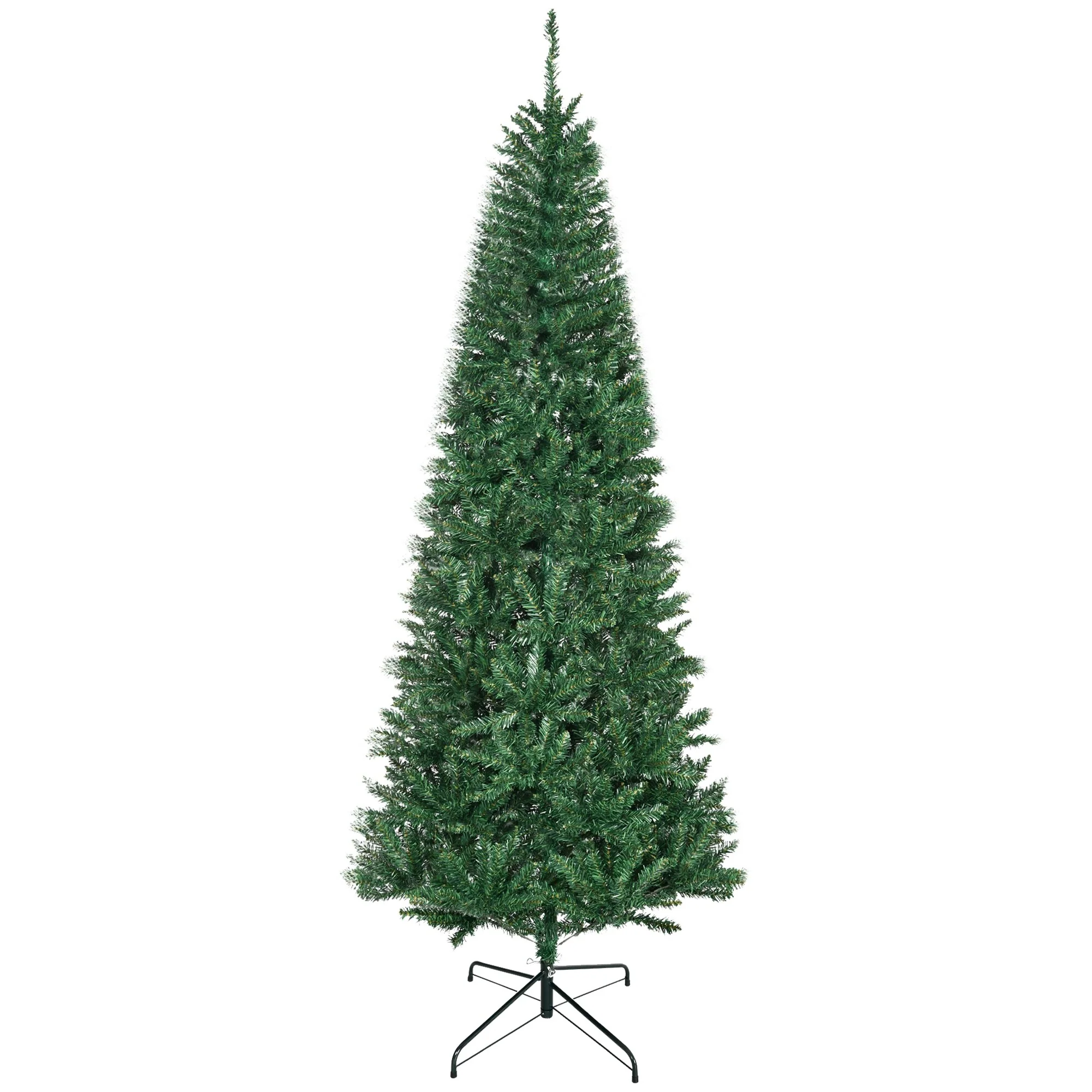 7' Slim Fir Artificial Christmas Tree with 865 Tips, Unlit Holiday Tree with Collapsible Base and Realistic Look
