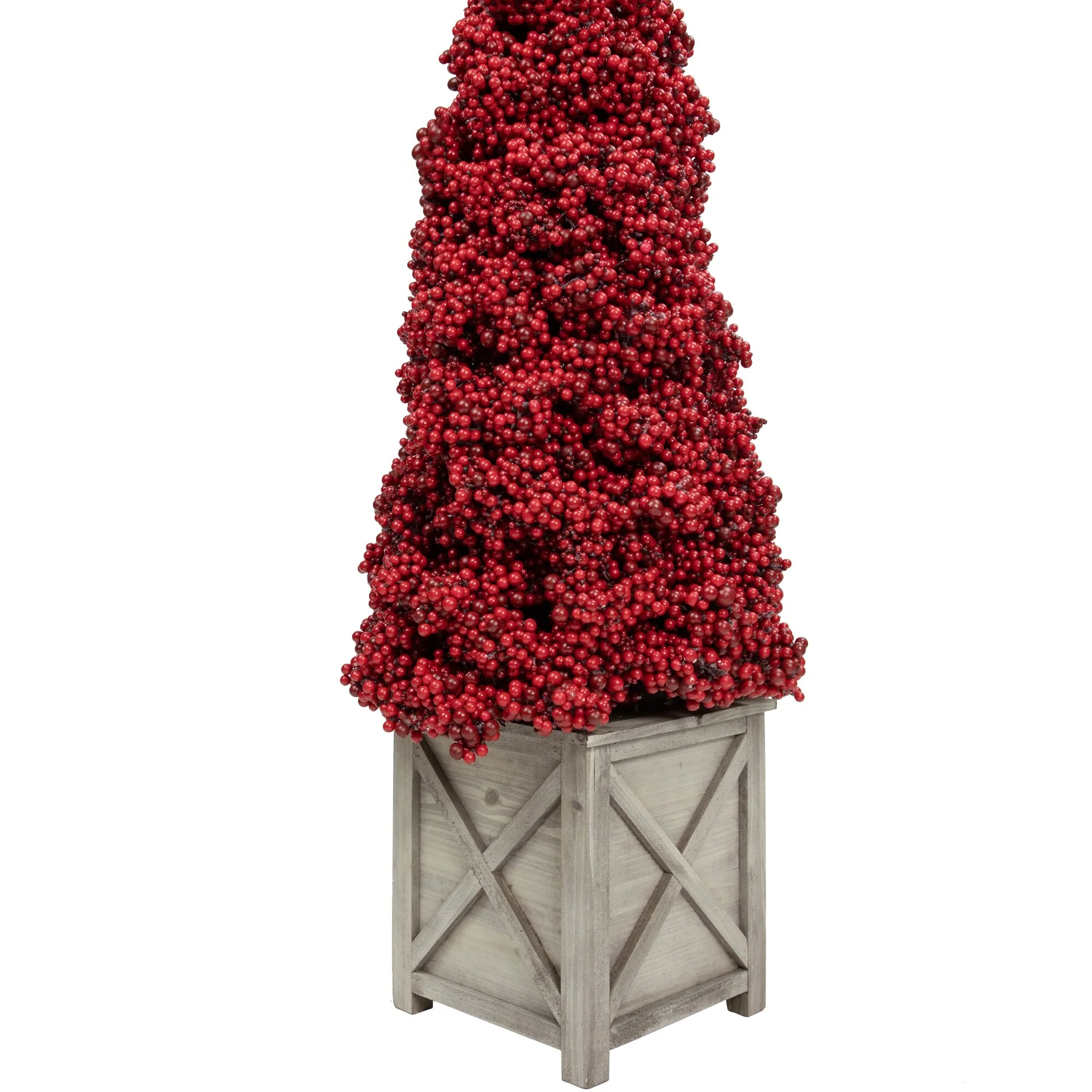 Artificial Berry Cone Potted Christmas Topiary - 40