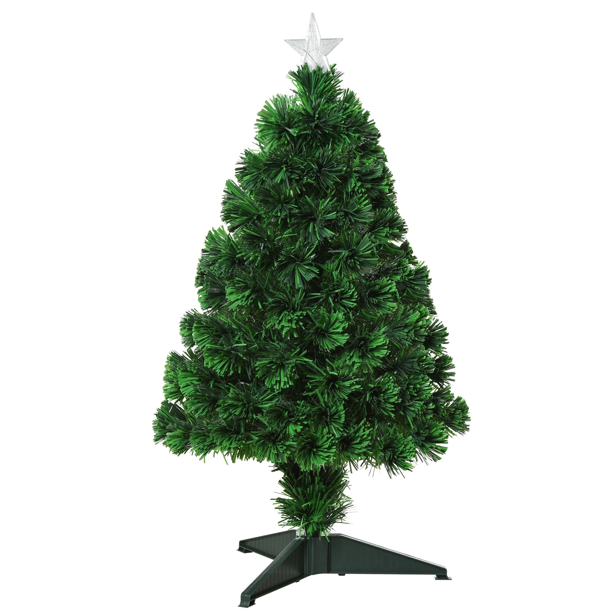 Mini 2.5ft Tabletop Douglas Fir Christmas Tree with Fiber Optic LED Lights, Perfect for Office & Home Decor