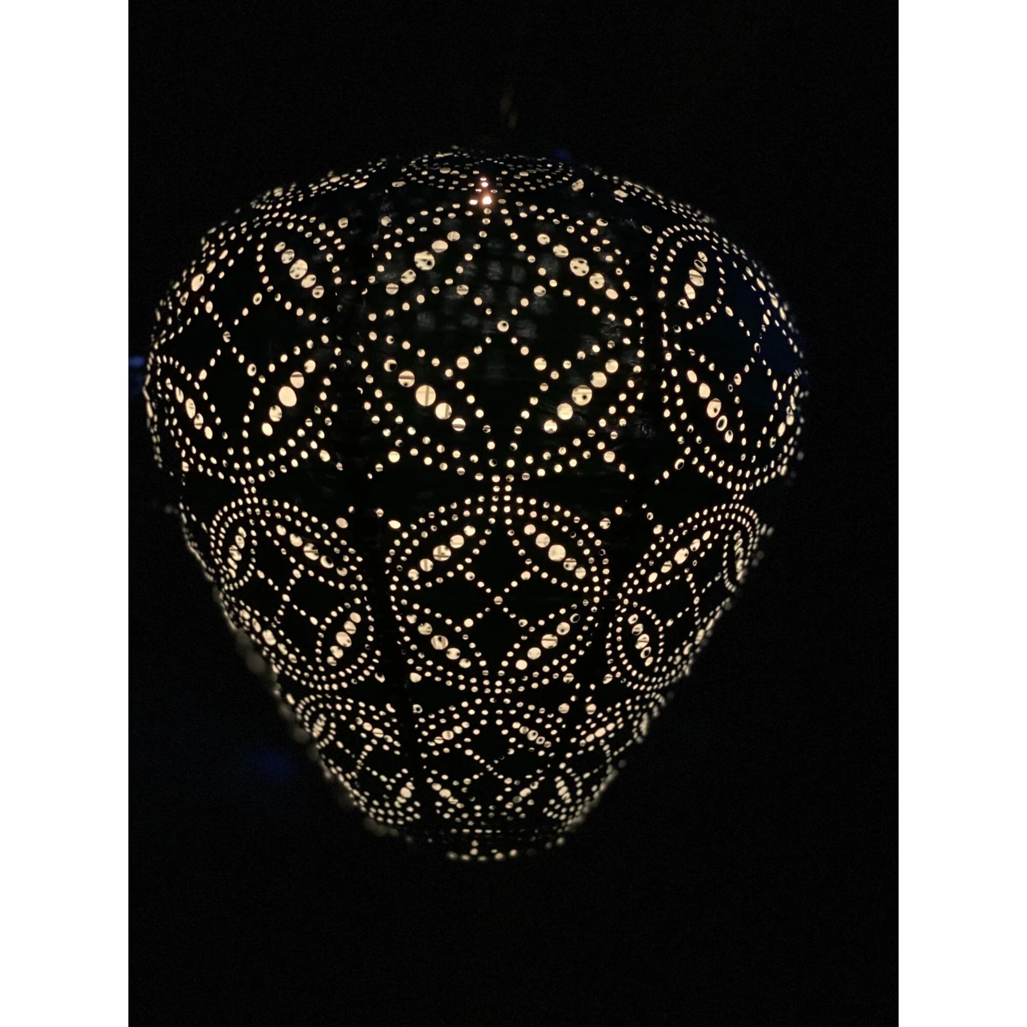 Pre-Lit Battery-Operated Balloon Mandela Lantern - 17.75