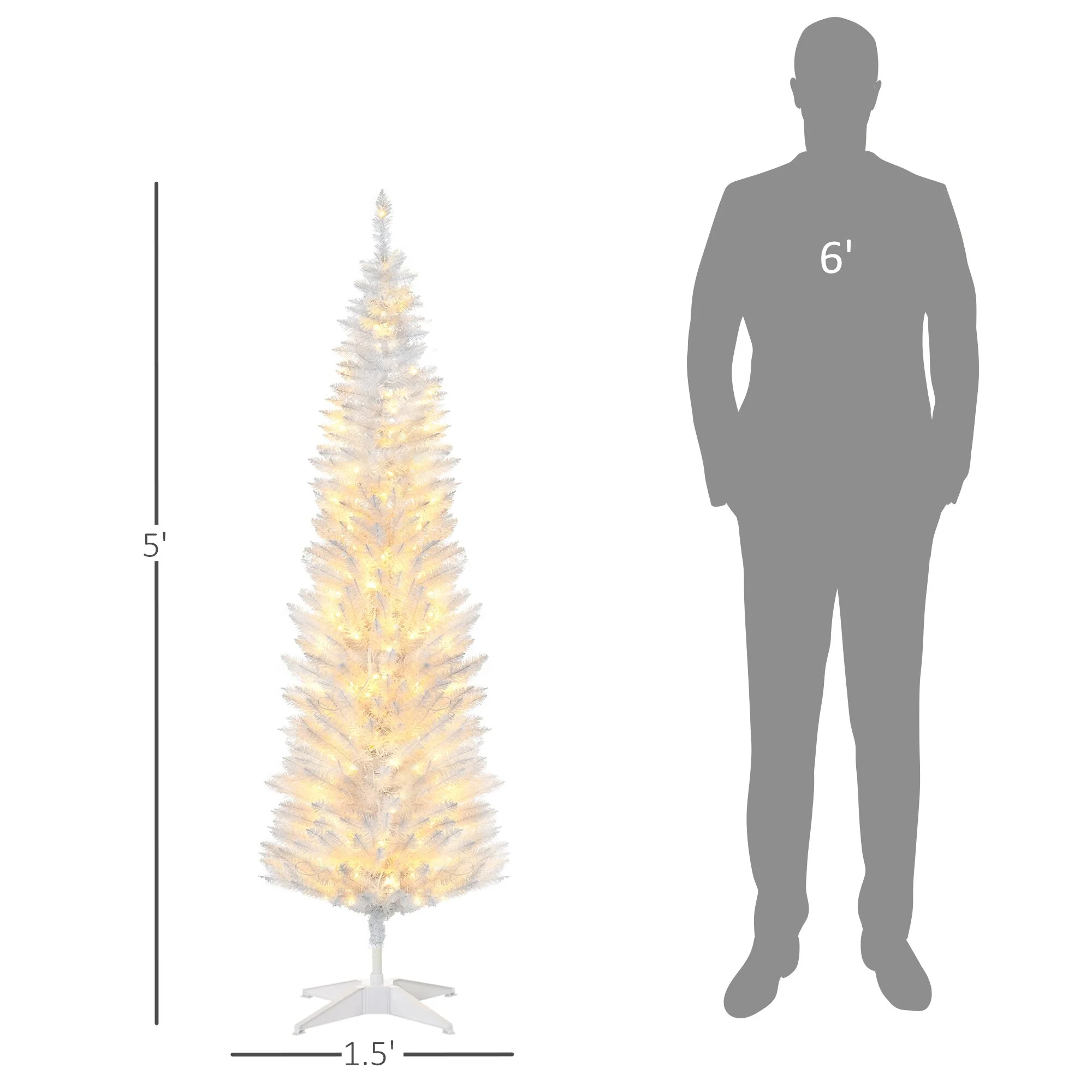 6ft Artificial Slim Noble Fir Tree Perfect for Small Spaces