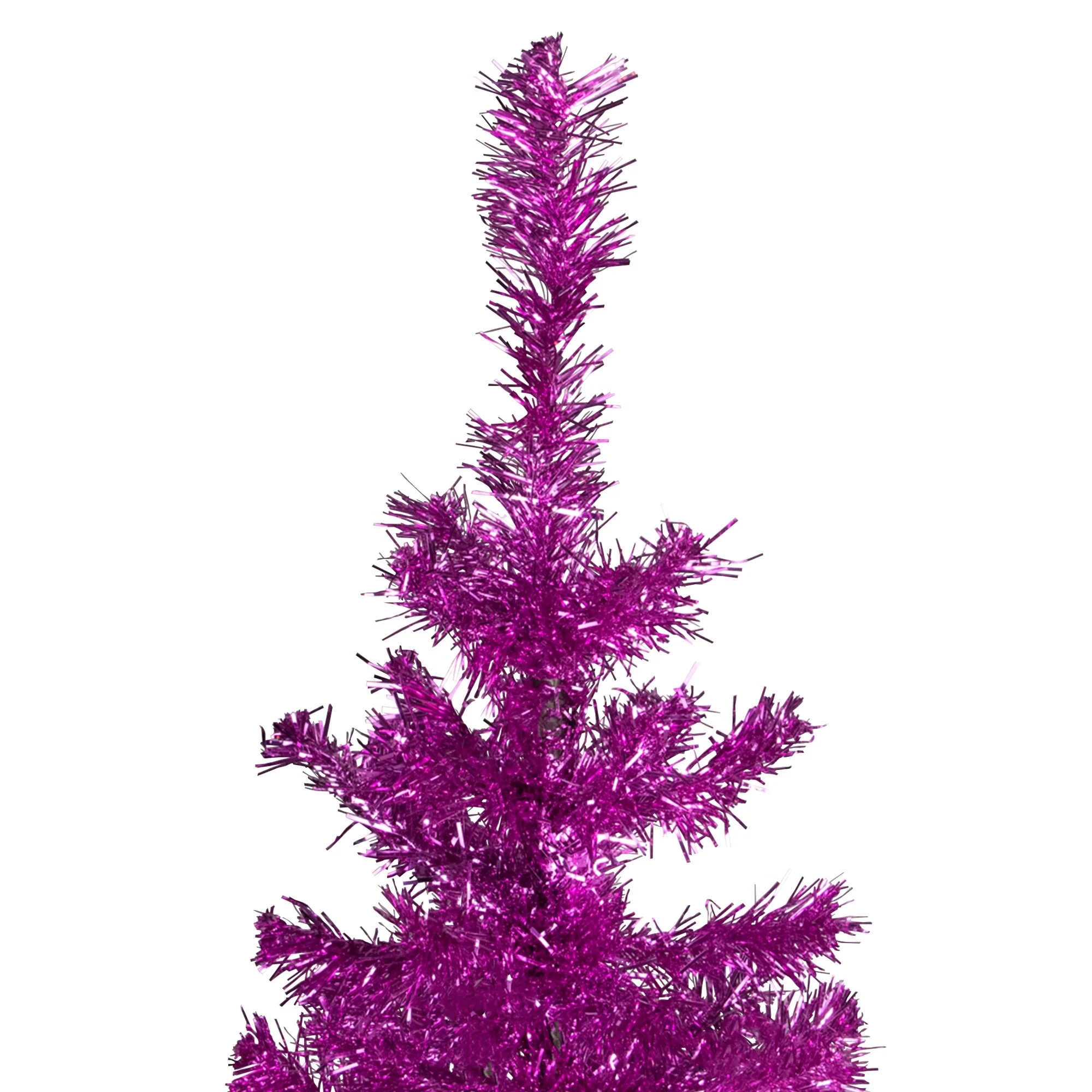 4' Pink Artificial Tinsel Christmas Tree, Unlit - 4 Foot