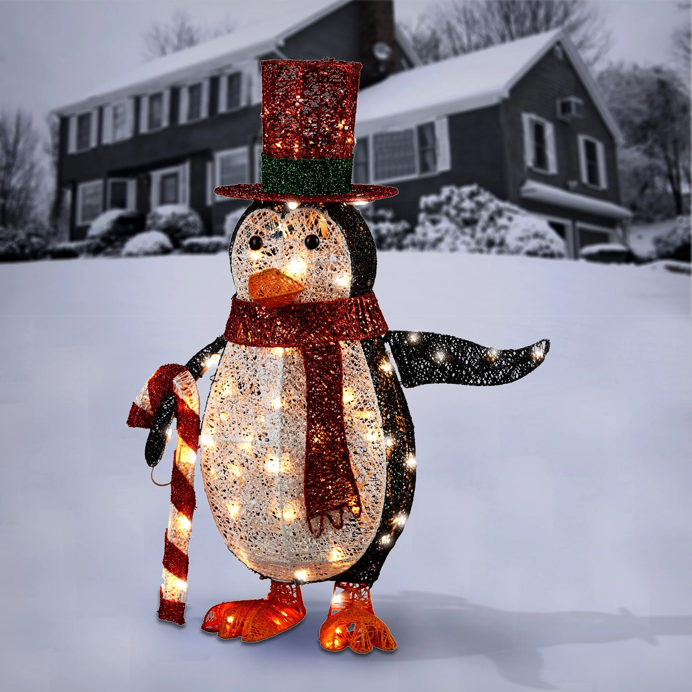 National Tree Company 3 ft. Penguin With LED Lights - White - 3 ft