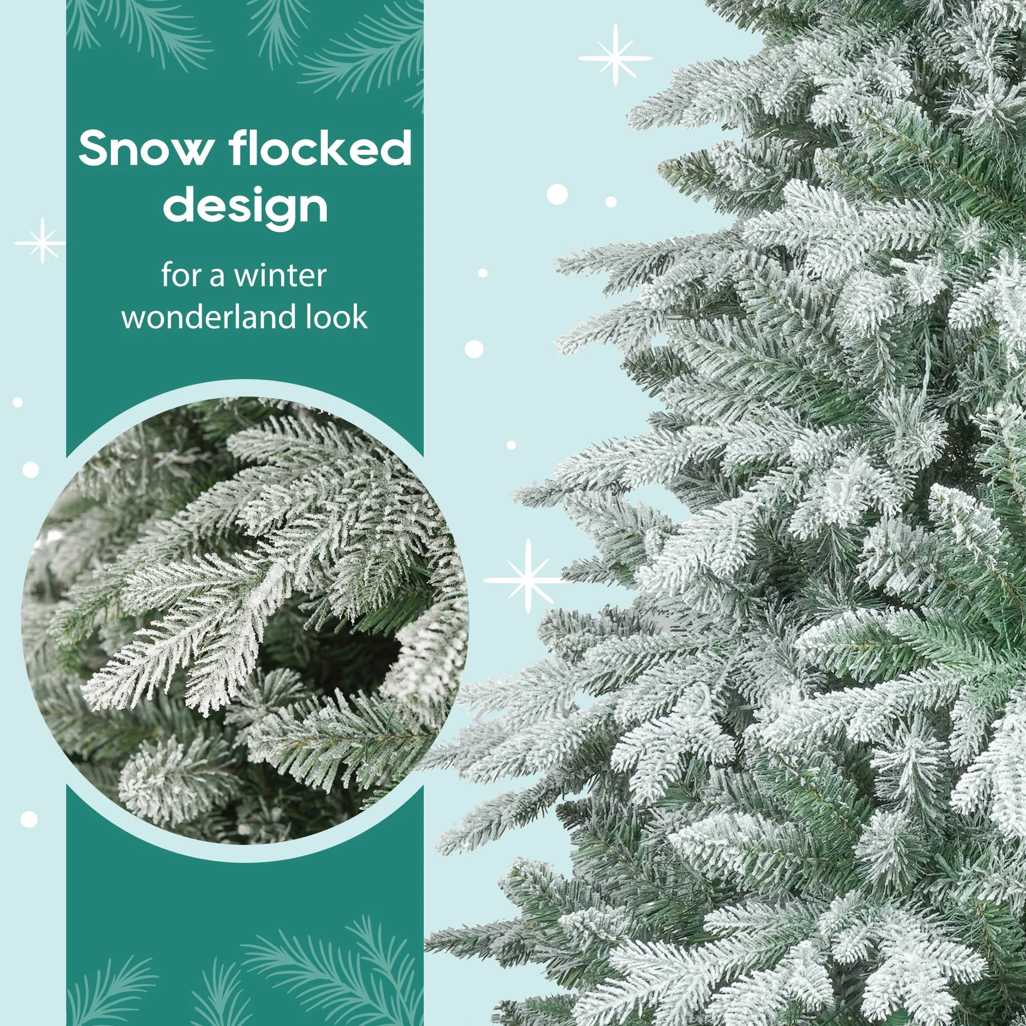 Artificial 7ft Christmas Tree and 23.6in Wreath Set with 430 LEDs