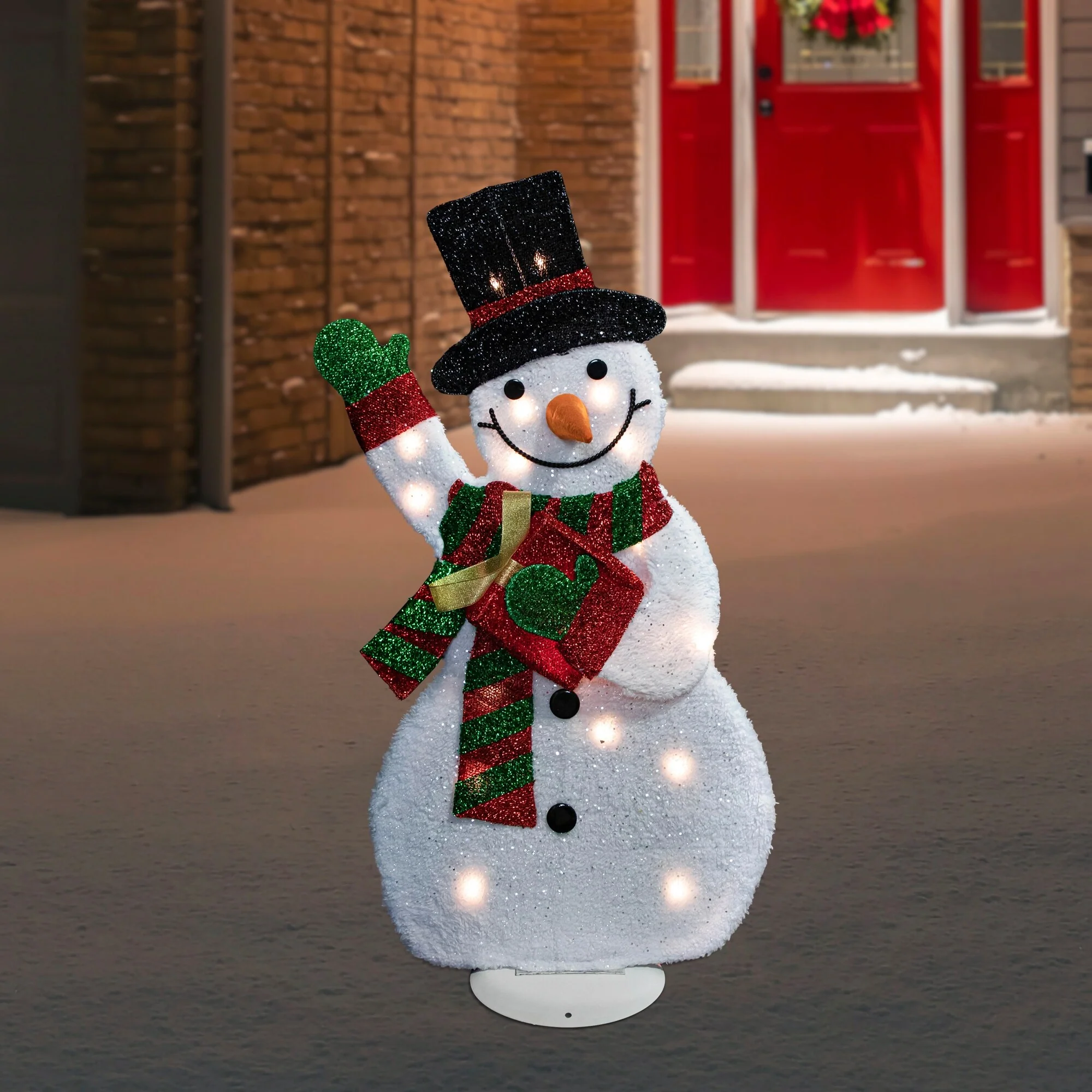 Lighted Waving Snowman Outdoor Christmas Decoration - 32