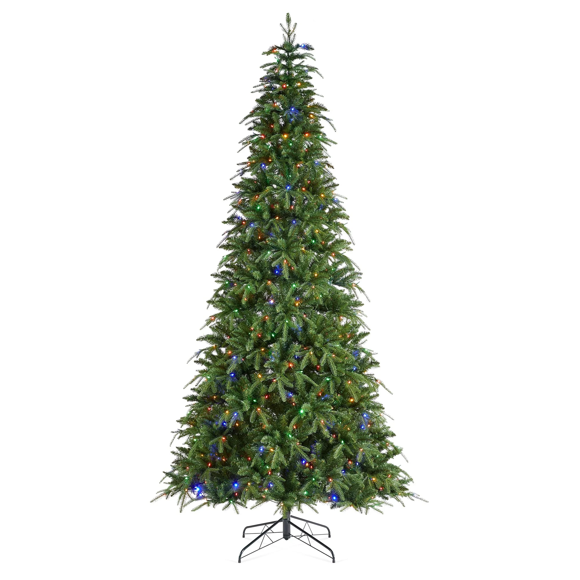 Glitzhome 7.5FT/9FT/11FT/15FT Pre-Lit Green Slim Fir Artificial Christmas Tree with Remote Control
