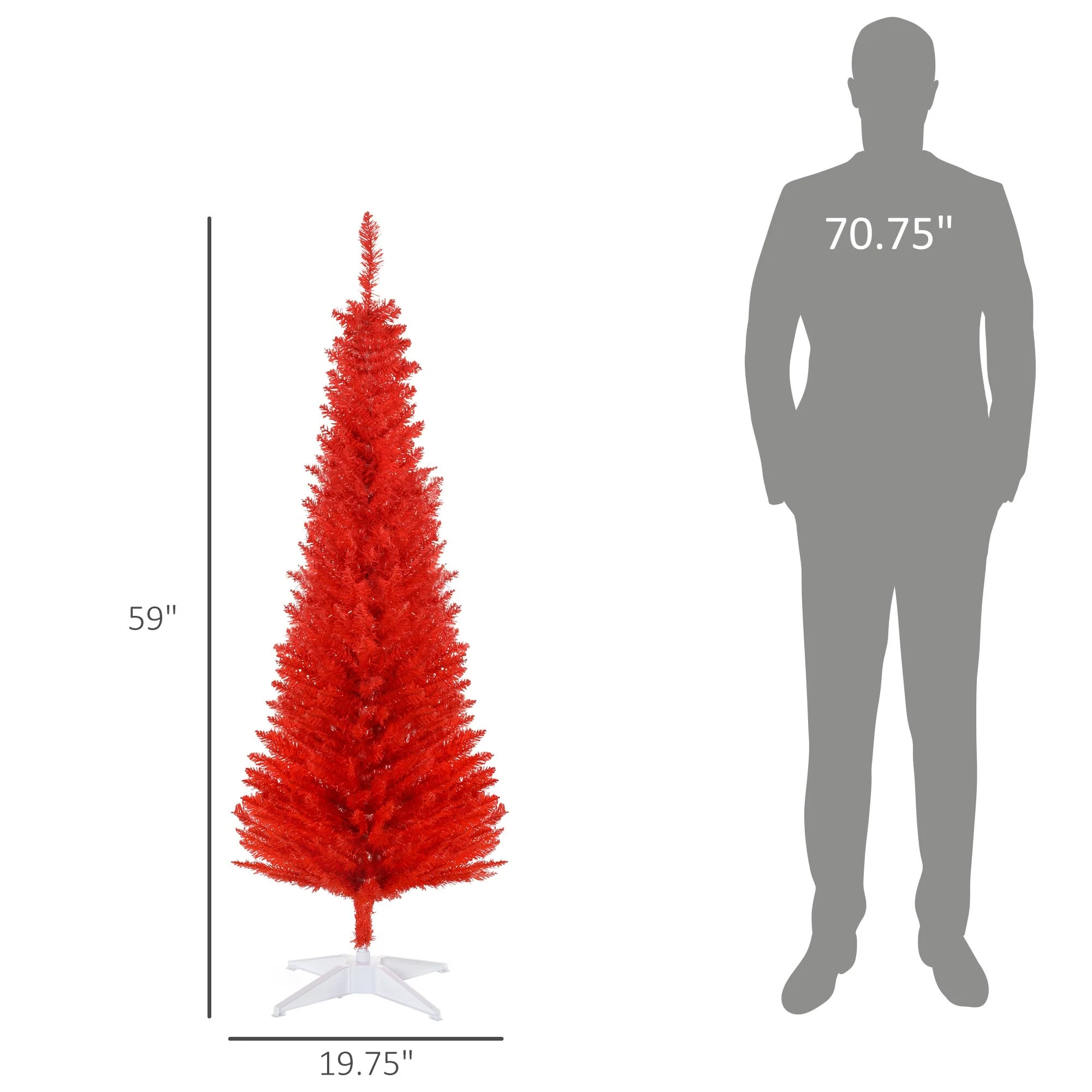 Artificial Pencil Christmas Tree 5ft, Compact Design for Small Spaces and Easy Setup