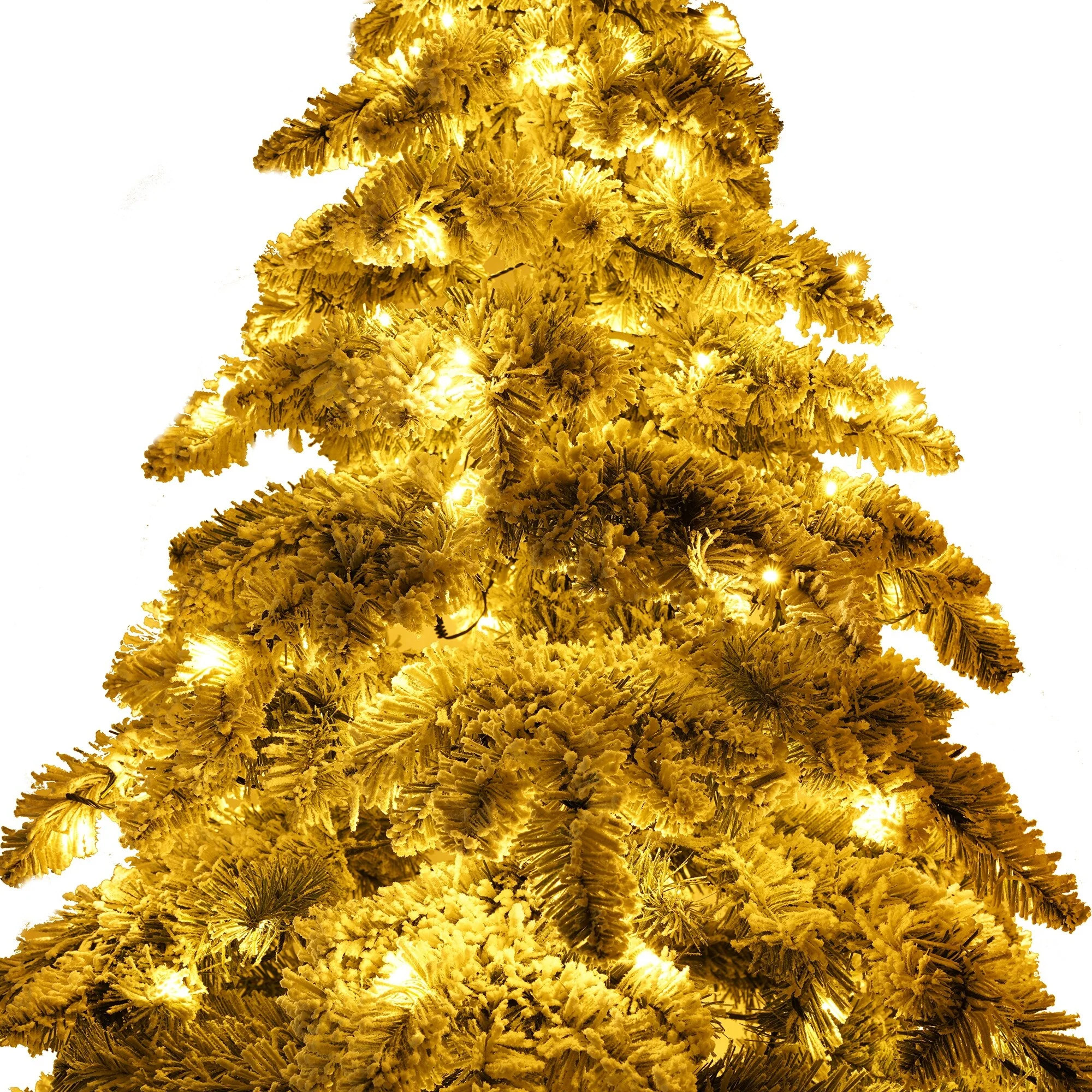 Flocked 7.5ft Christmas Tree with 400 LED Lights and 1050 Bendable Branches