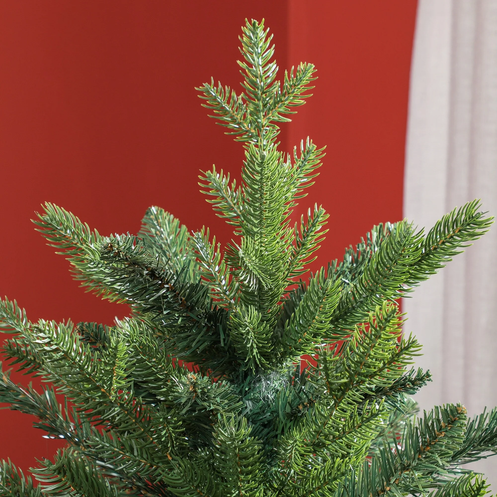 Full 6ft Artificial Christmas Tree, 1821 Tips, Quick Setup with Hinged Branches and Stable Metal Base, Holiday Decor Essential