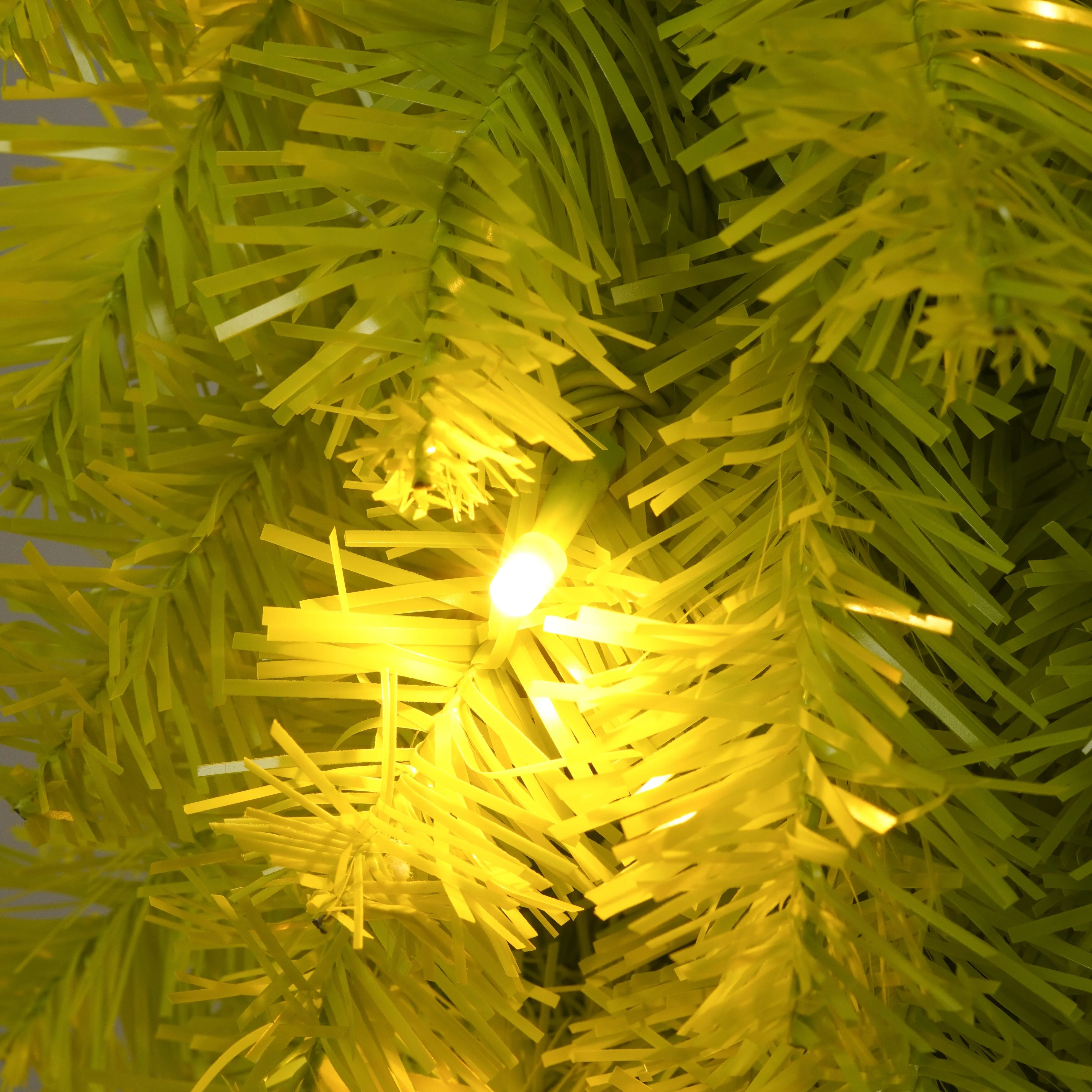 5FT Bent Top Santa Hat Christmas Tree, Artificial Fir with 100 Warm LEDs, Hinged Design for Easy Setup, 400 Branch Tips