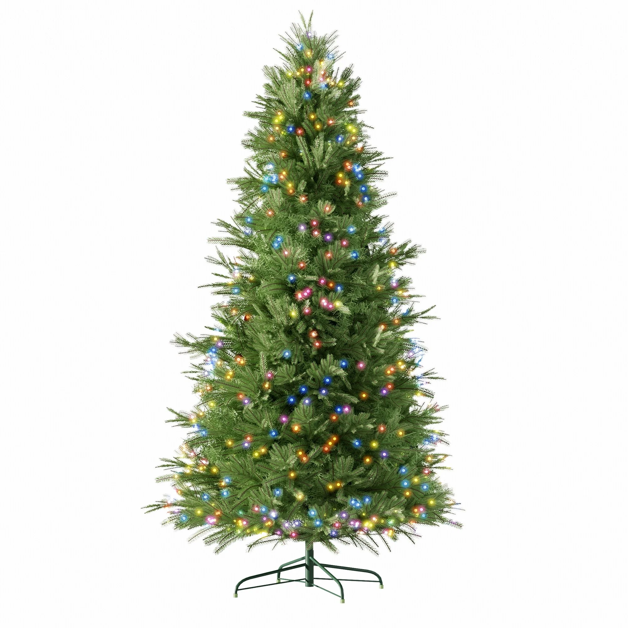 7.5FT Artificial Christmas Tree with 550 Multi-Colour LED Lights and Easy Assembly, Xmas Tree for Home Holiday Decor
