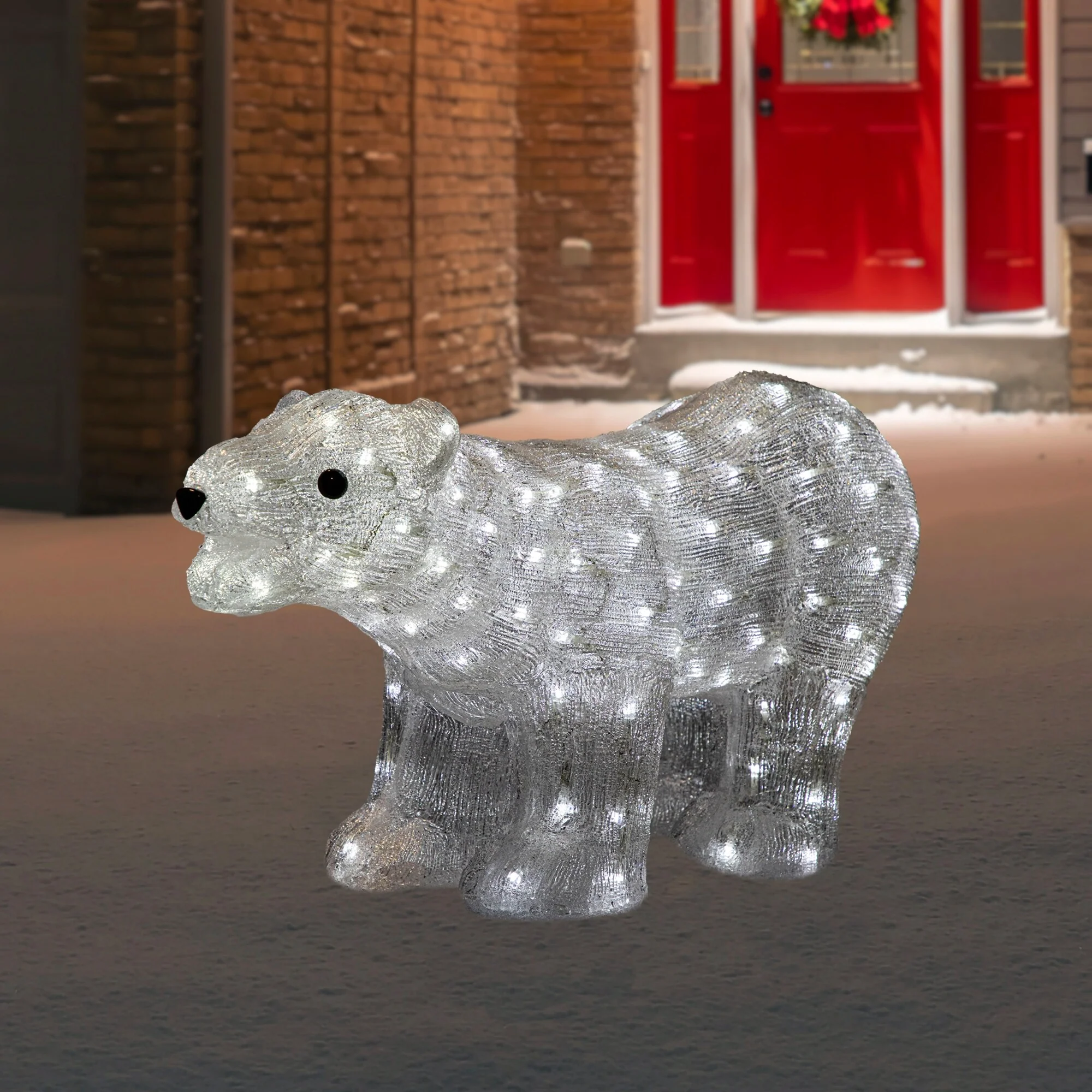 Lighted Grade Acrylic Polar Bear Christmas Decor 28