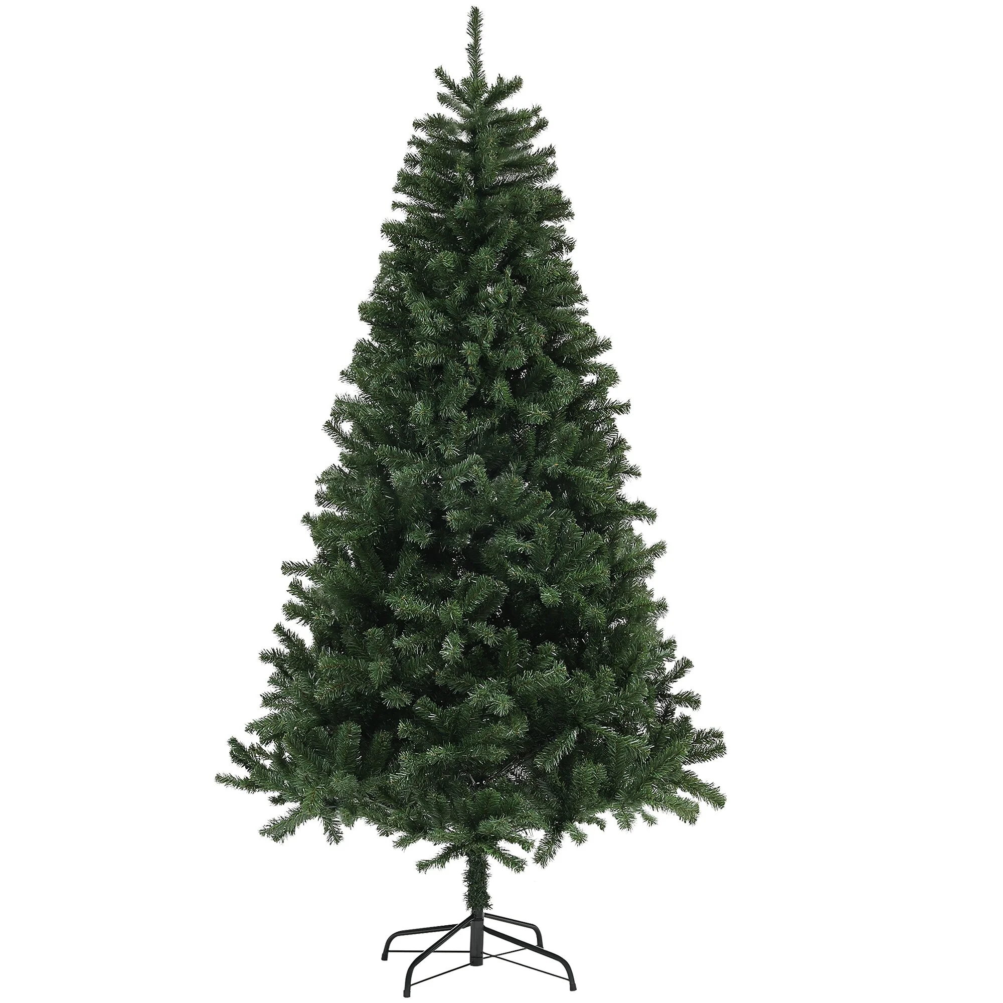Unlit 6ft/7.5ft/9ft Artificial Christmas Tree, Auto Open Xmas Tree with 1000-2132 Branch Tips & Sturdy Steel Stand