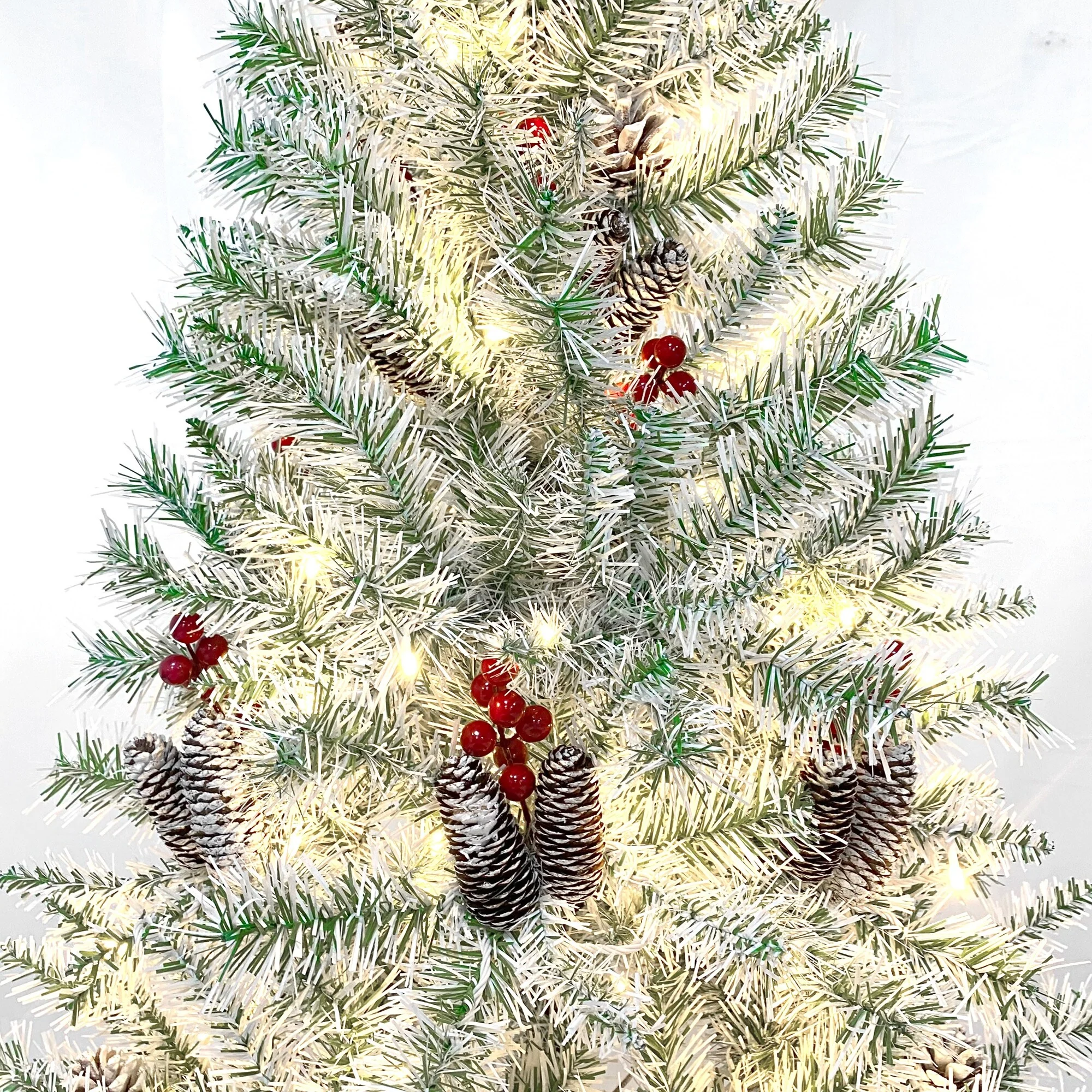 Pre-Lit 4-Piece Holiday Christmas Set - Entrance Trees, Garland, and Wreath with 340 Warm LEDs