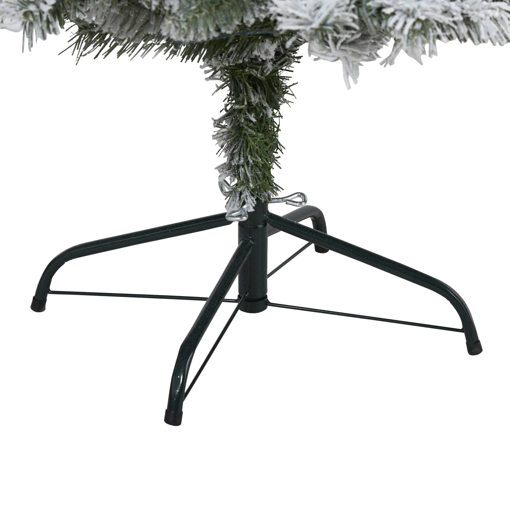 5' Pre-Lit Flocked Artificial Christmas Pine Tree, Clear LED Lights - 5 Foot