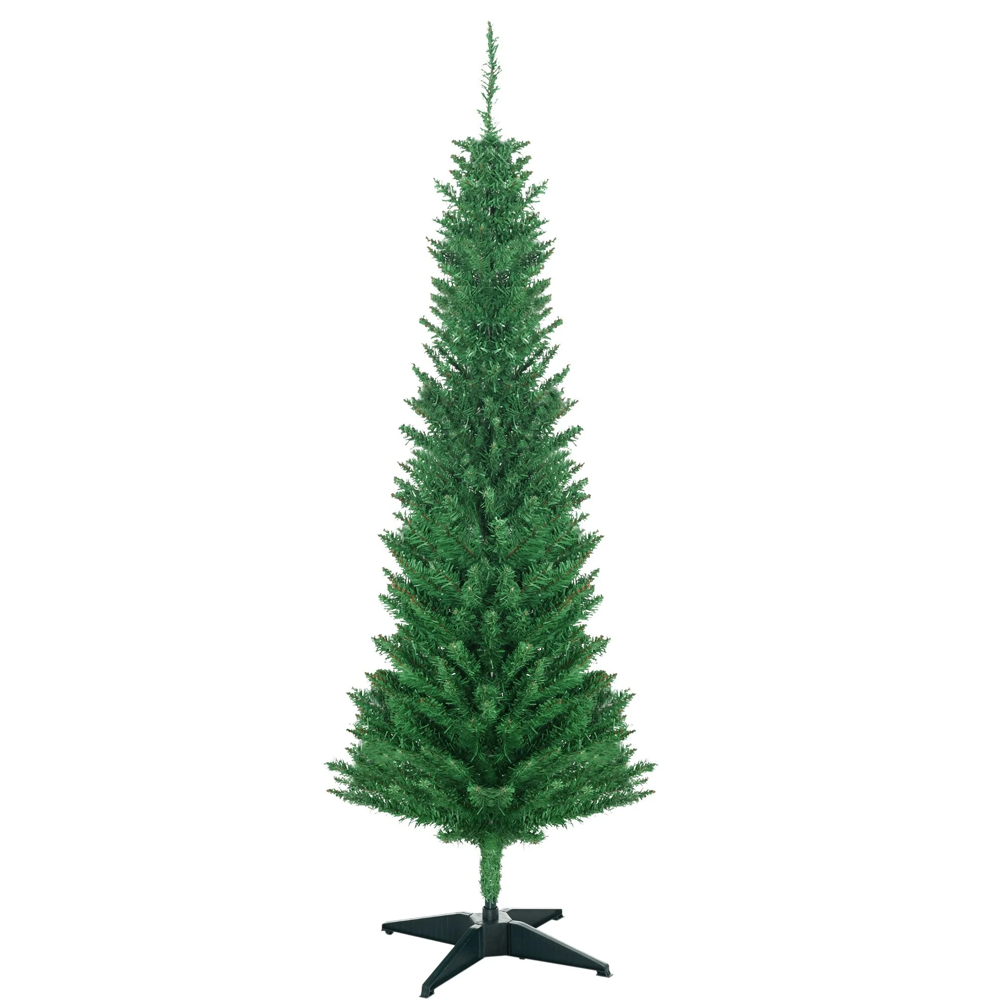 Unlit 5FT/6FT/7FT Slim Pencil Christmas Tree with Realistic Tips and Easy-Assembly Stand, Perfect for Small Spaces