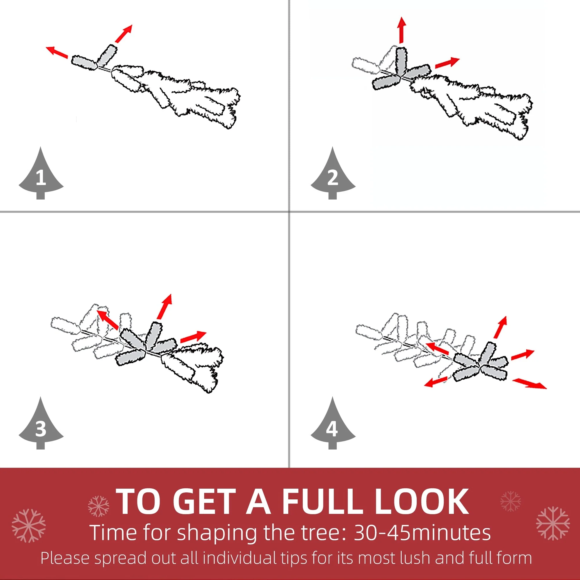 Snow Flocked 7.5ft/9ft Unlit Artificial Pine Christmas Tree with Lifelike Branches, Perfect for Holiday Ambiance