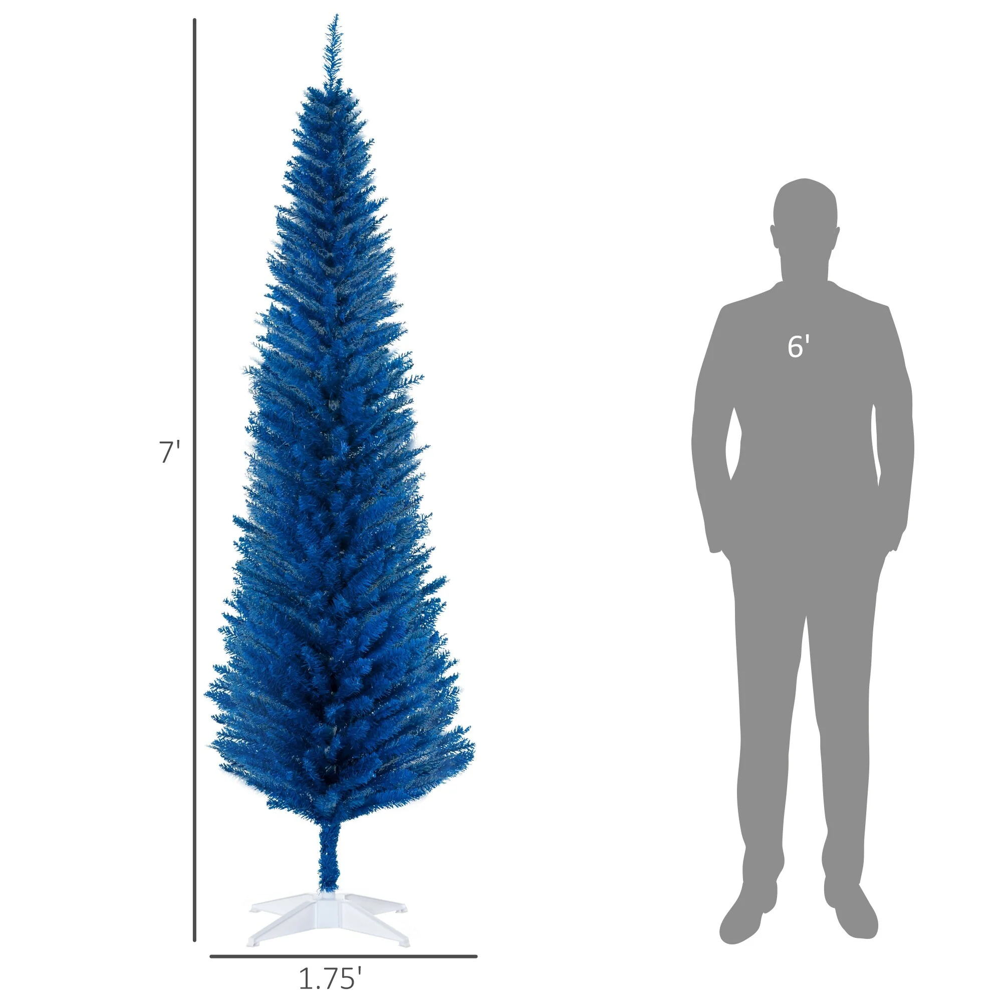 Artificial Pencil Christmas Tree, 5FT/7FT, Space-Saving Design for Apartments