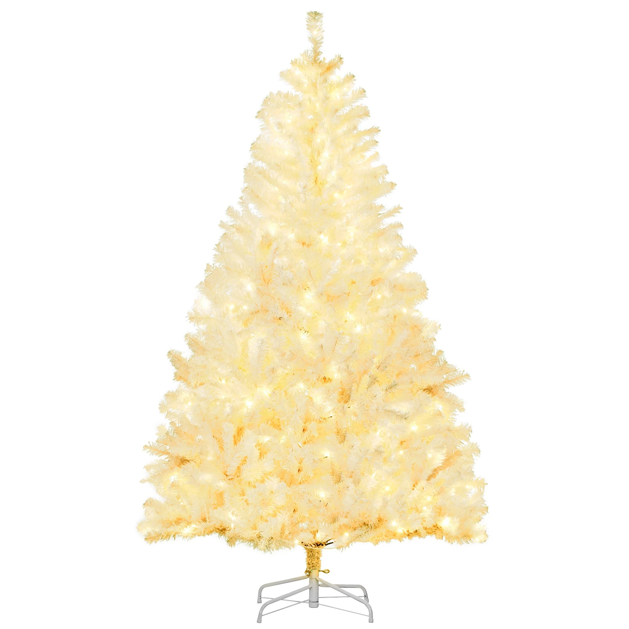 Holiday-Ready 6FT/7.5FT Tall Prelit Artificial Christmas Tree with Warm LED Lights and Auto-Opening Branches