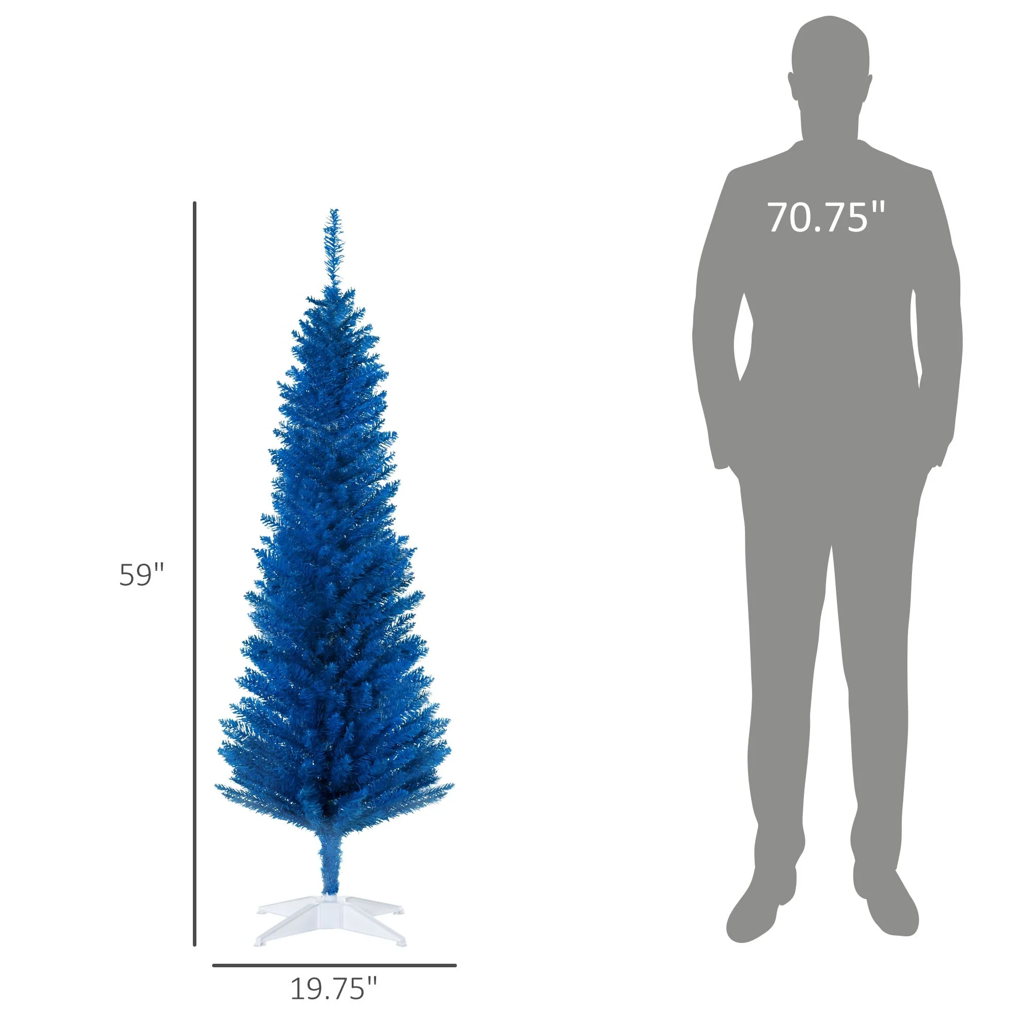 Artificial Pencil Christmas Tree, 5FT/7FT, Space-Saving Design for Apartments