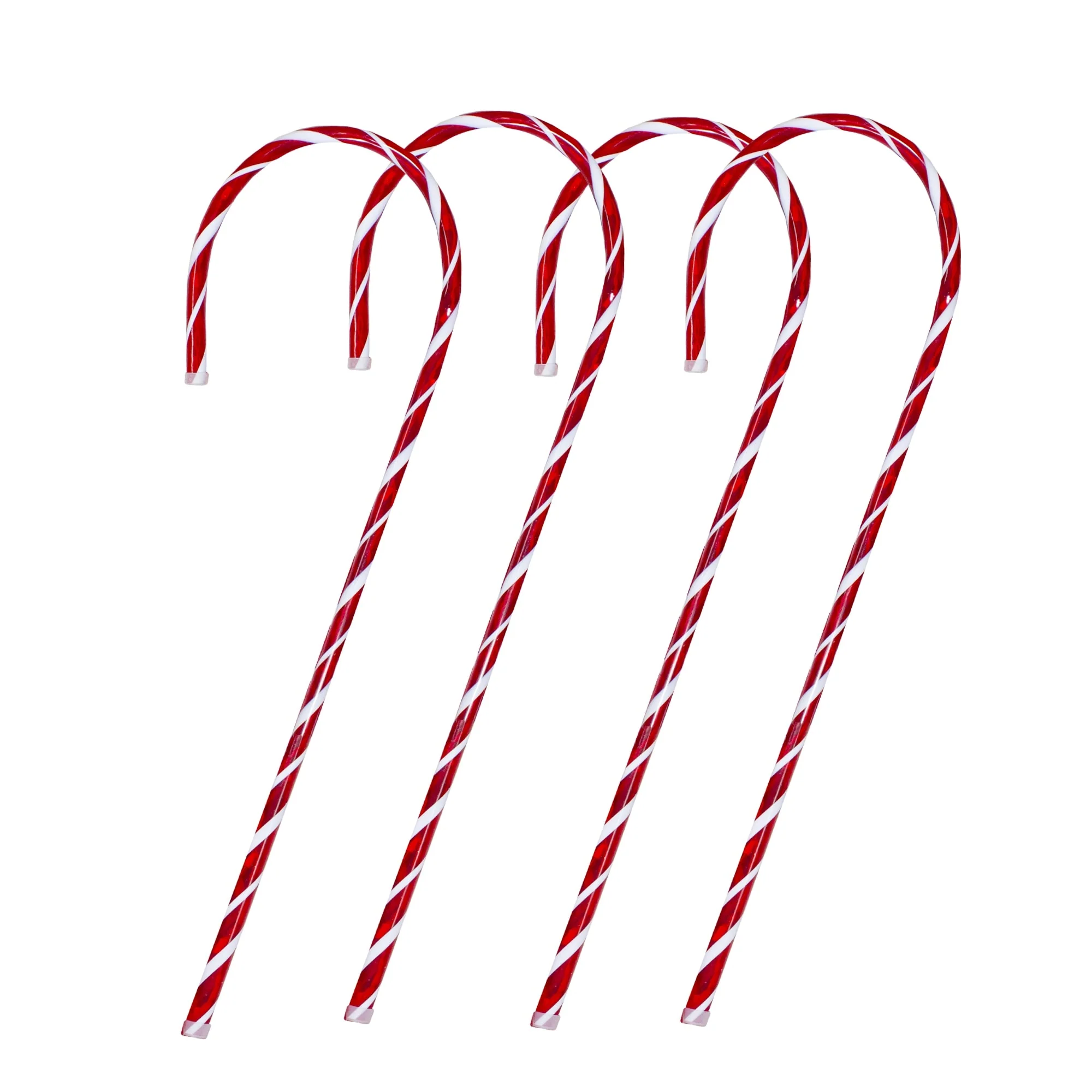Set of 4 Red White Stripped Cy Cane Stakes Christmas Outdoor Decor 60