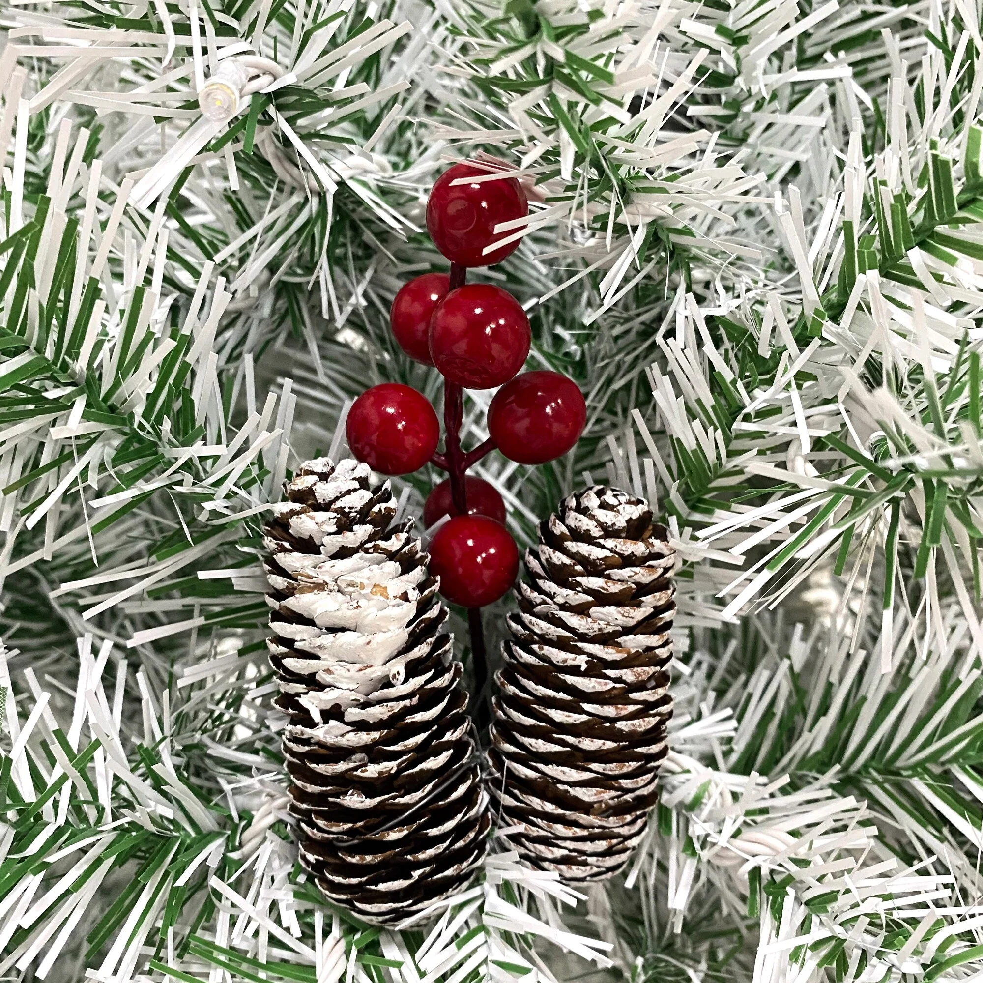 Pre-Lit 4-Piece Holiday Christmas Set - Entrance Trees, Garland, and Wreath with 340 Warm LEDs