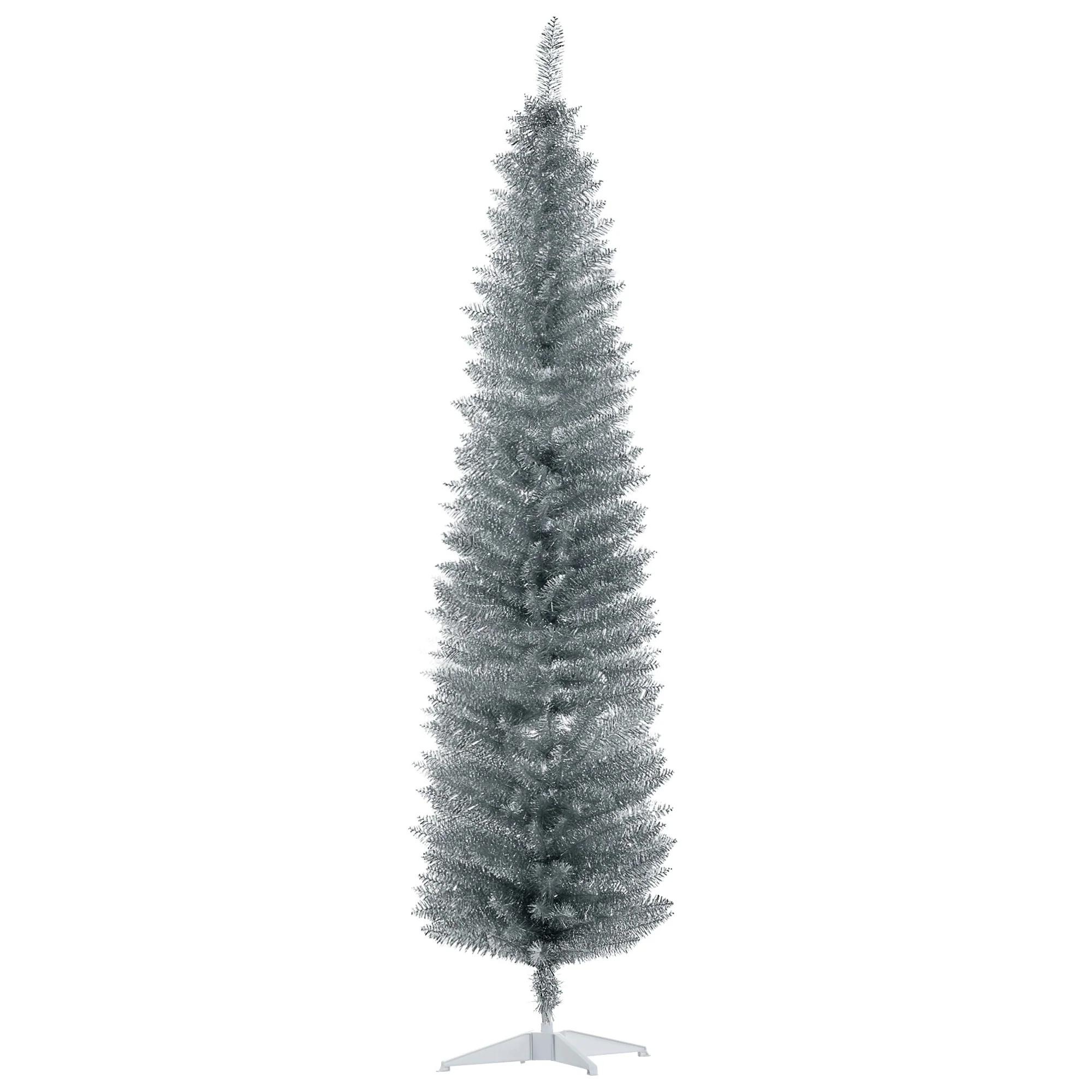 6ft 7ft Artificial Pencil Christmas Tree Compact Slim Design Perfect for Apartments and Small Rooms