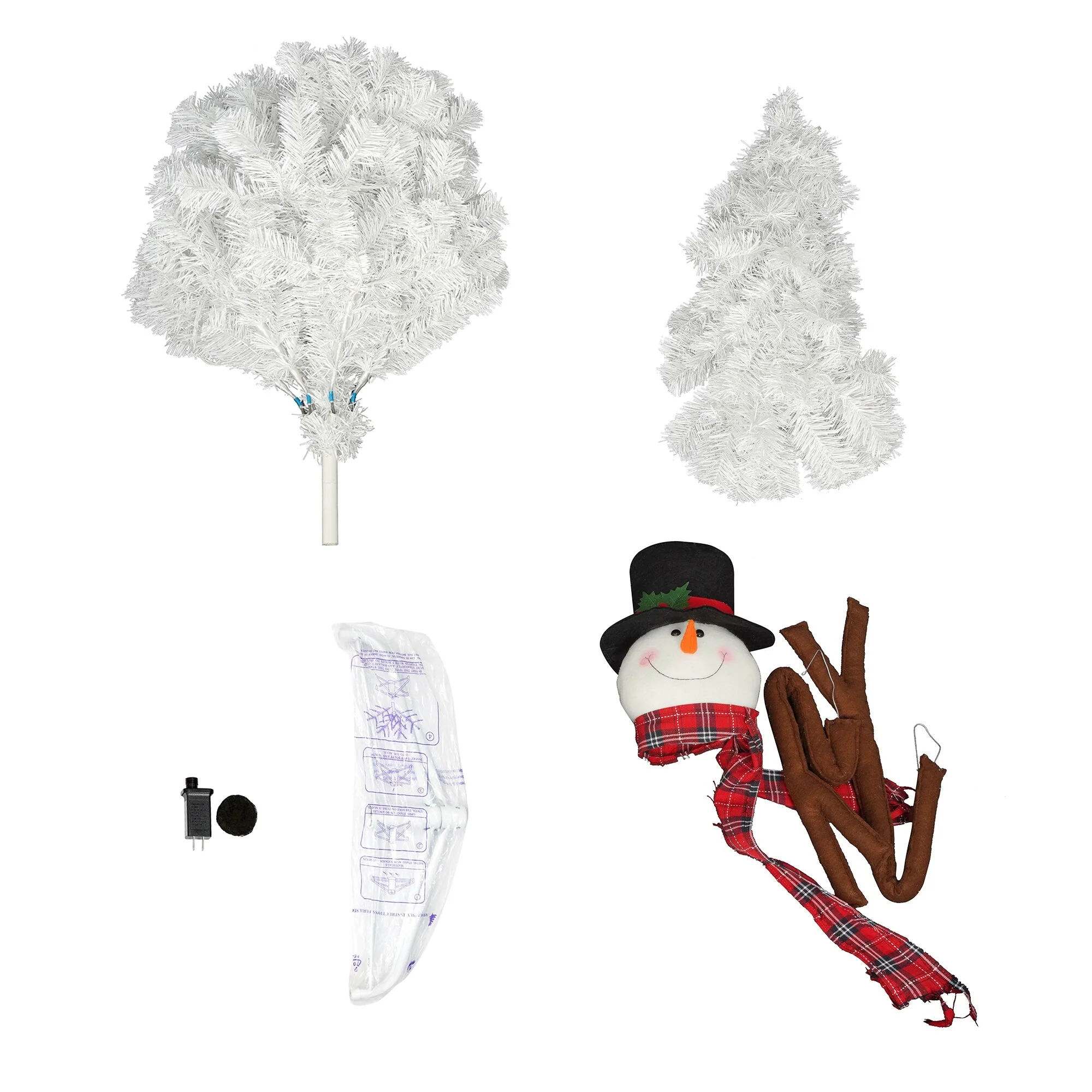 4ft Pre-lit Snowman Christmas Tree with Warm White LED Lights and 380 Tips