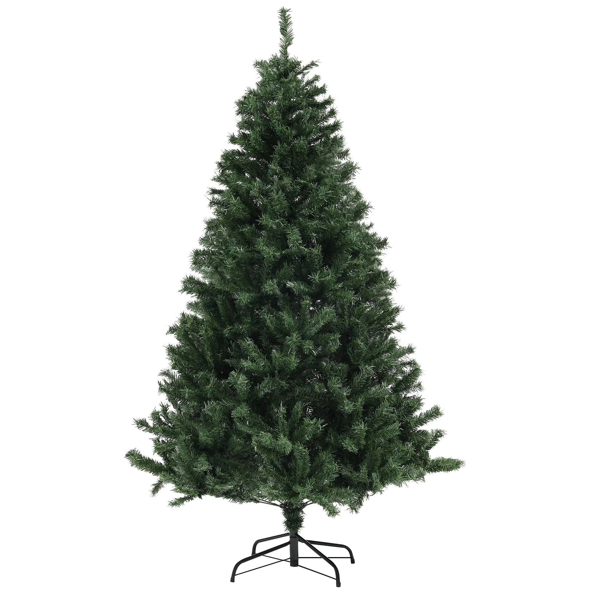 Unlit 6ft/7.5ft/9ft Artificial Christmas Tree, Auto Open Xmas Tree with 1000-2132 Branch Tips & Sturdy Steel Stand