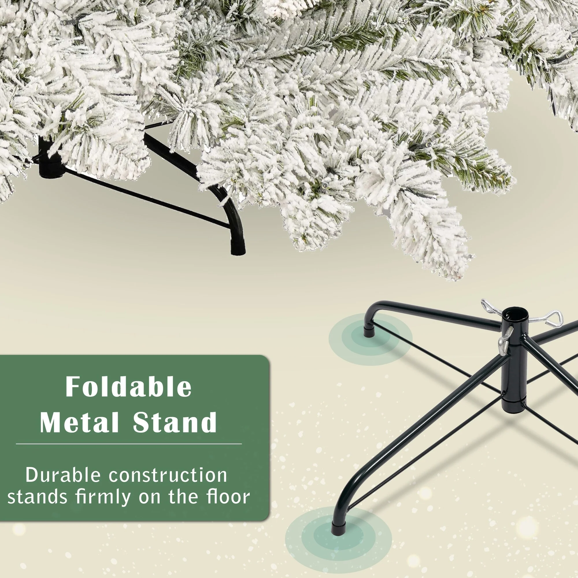 Flocked 7.5ft Christmas Tree with 400 LED Lights and 1050 Bendable Branches