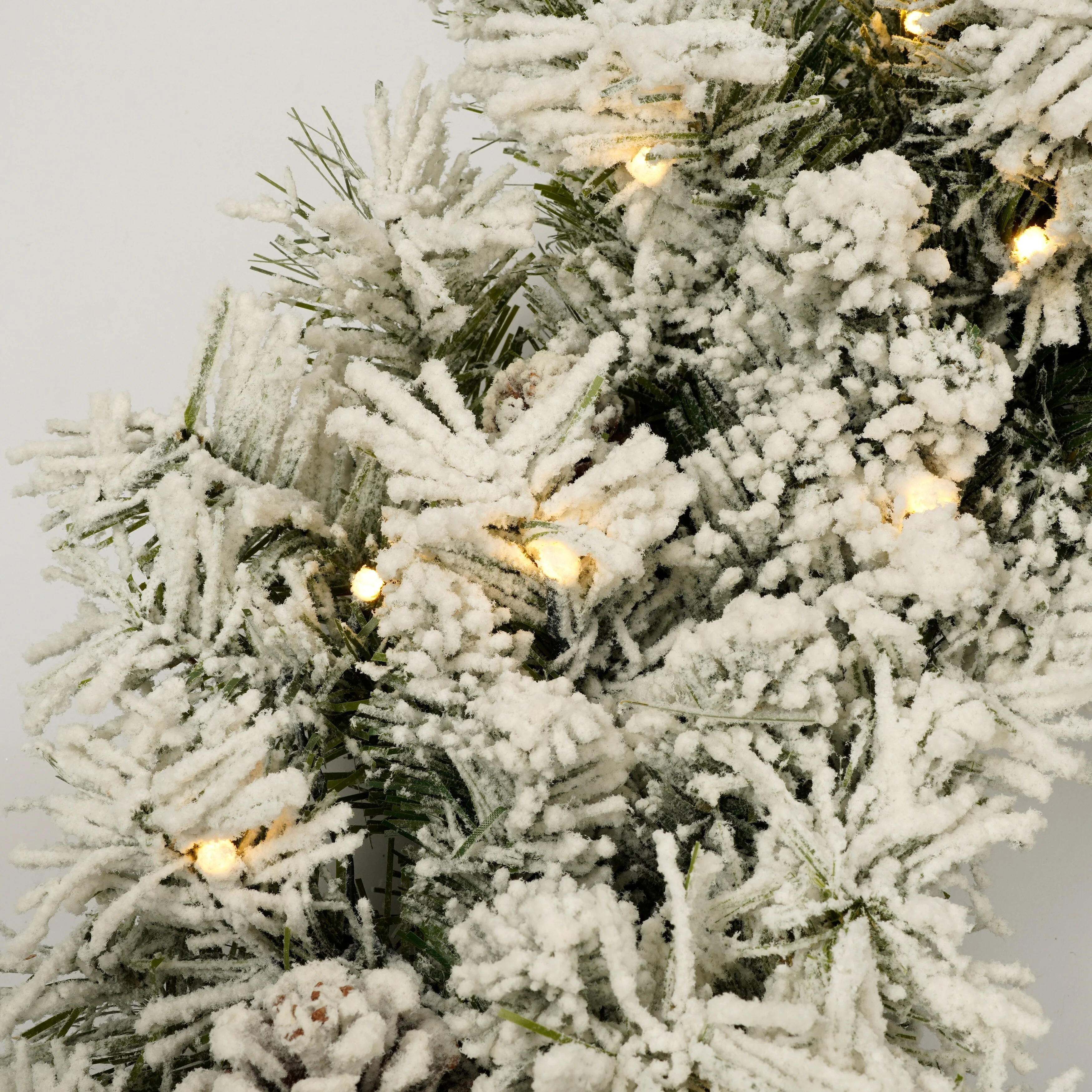 4-Piece Artificial Christmas Tree Set with Pre-Lit LED Lights, Wreath Garland