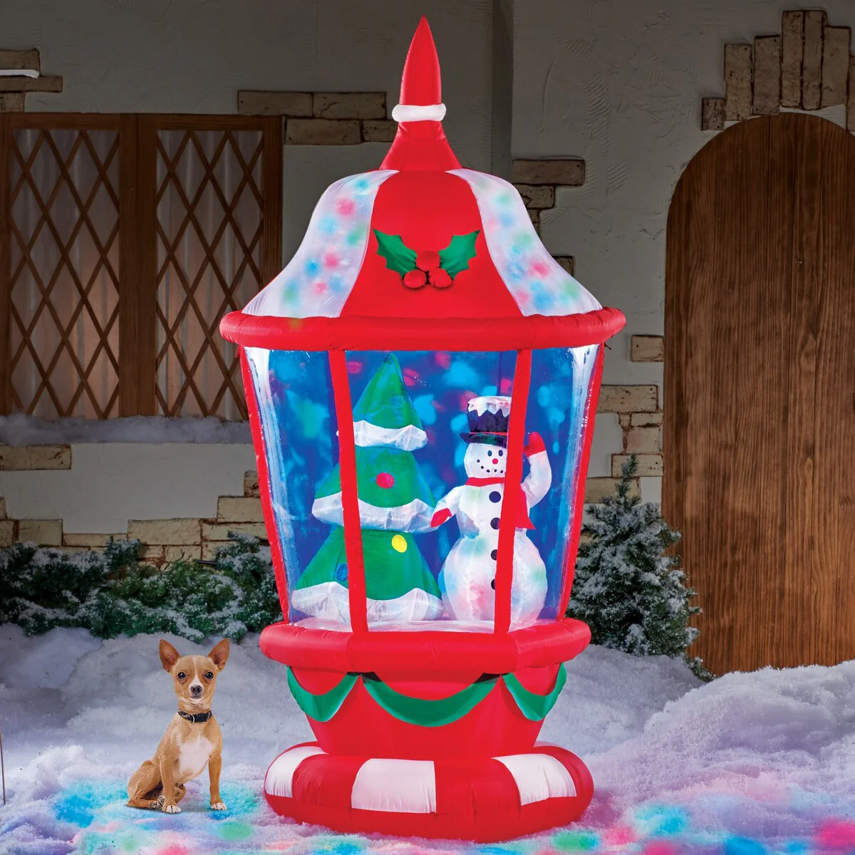 Inflatable Christmas Lantern Outdoor Decoration - 13.200 x 10.500 x 5.600