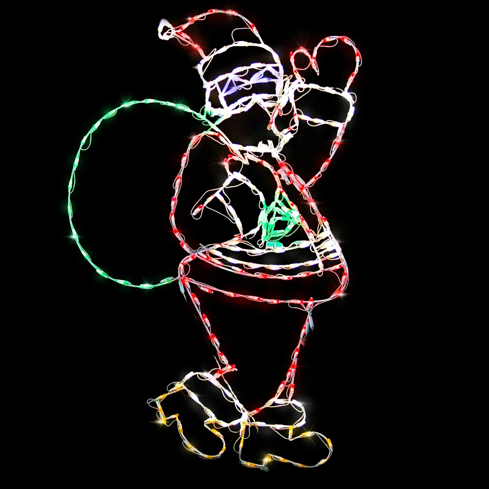 LED Lighted Santa with Bag Outdoor Christmas Decoration - 5' - Multi