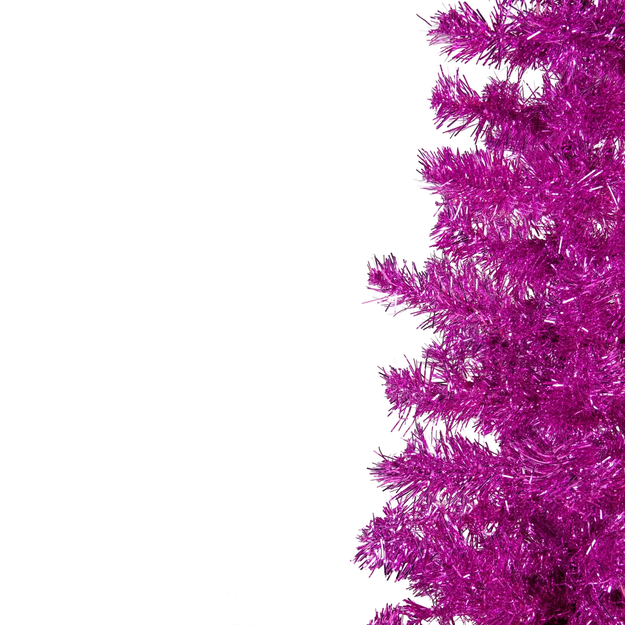 4' Pink Artificial Tinsel Christmas Tree, Unlit - 4 Foot