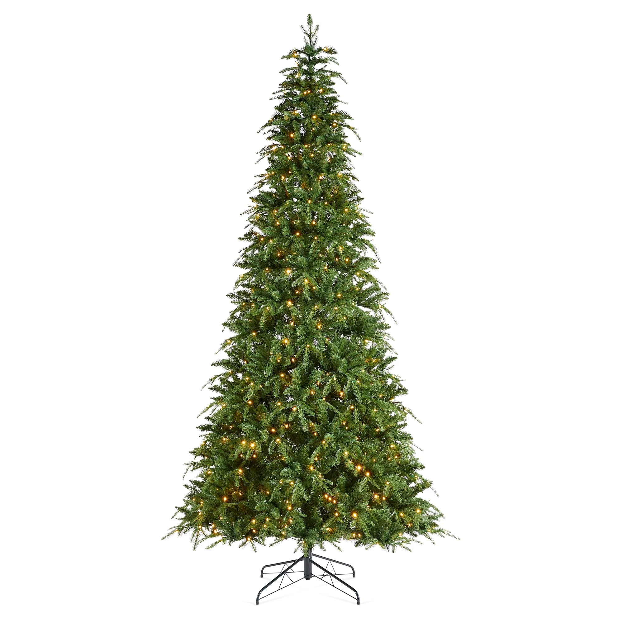 Glitzhome 7.5FT/9FT/11FT/15FT Pre-Lit Green Slim Fir Artificial Christmas Tree with Remote Control