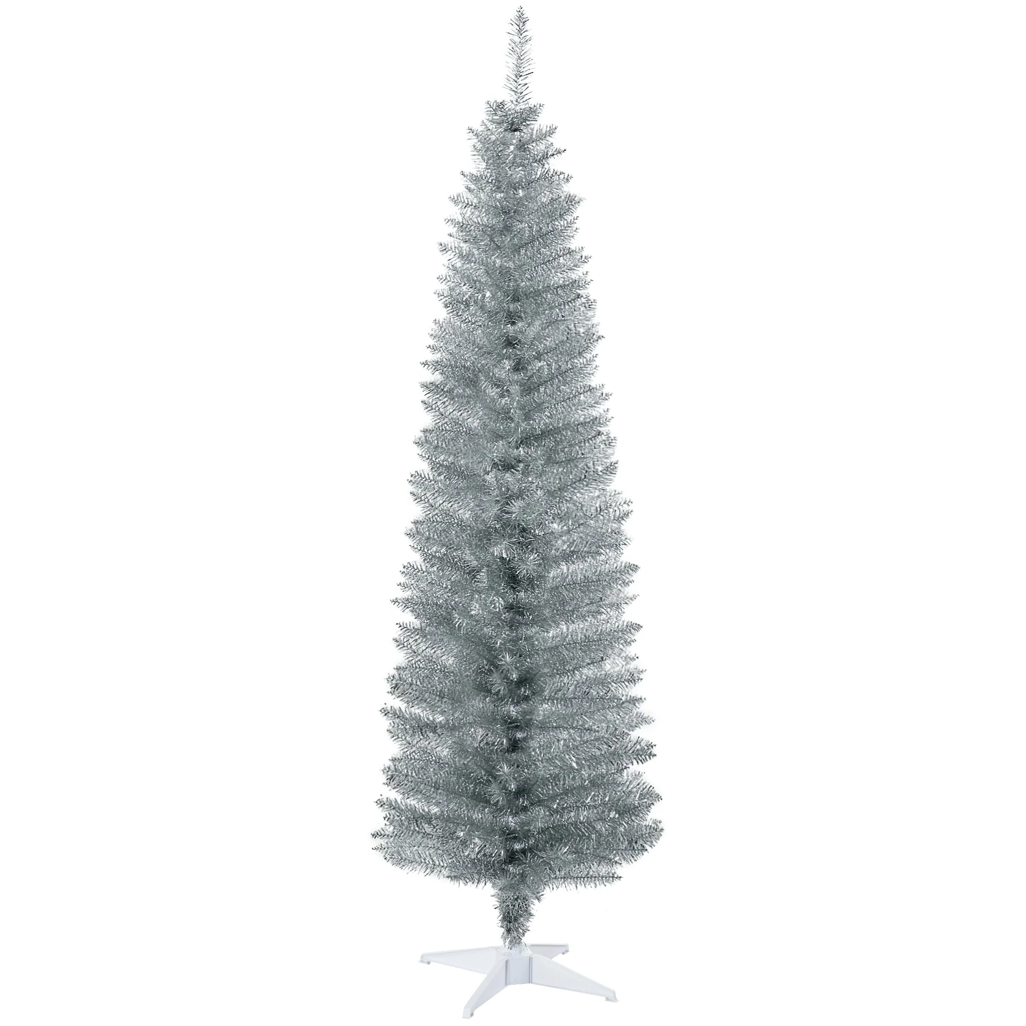 6ft 7ft Artificial Pencil Christmas Tree Compact Slim Design Perfect for Apartments and Small Rooms
