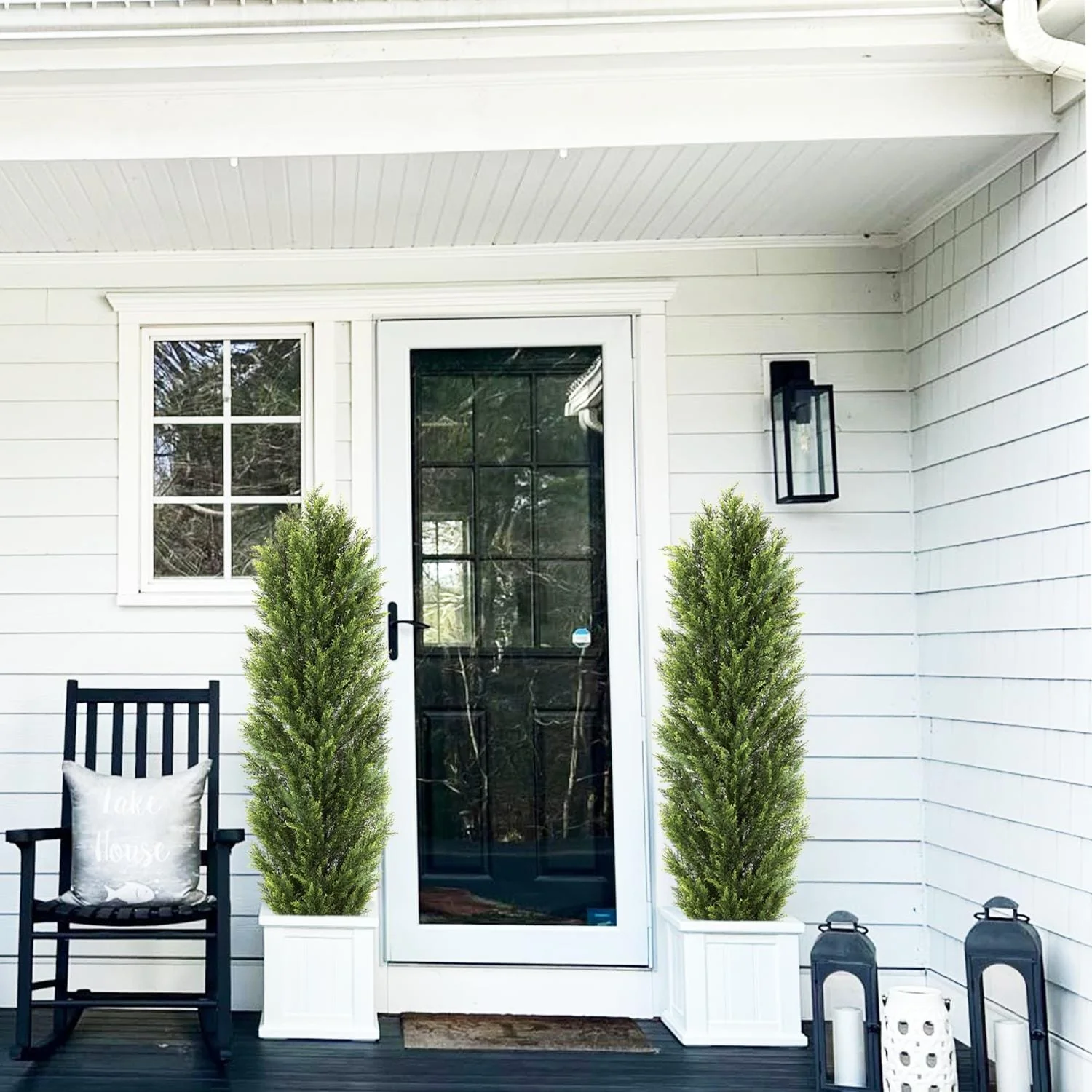 2pcs Set Faux Boxwood Pine & Cypress Greenery - Christmas-style Artificial Plants