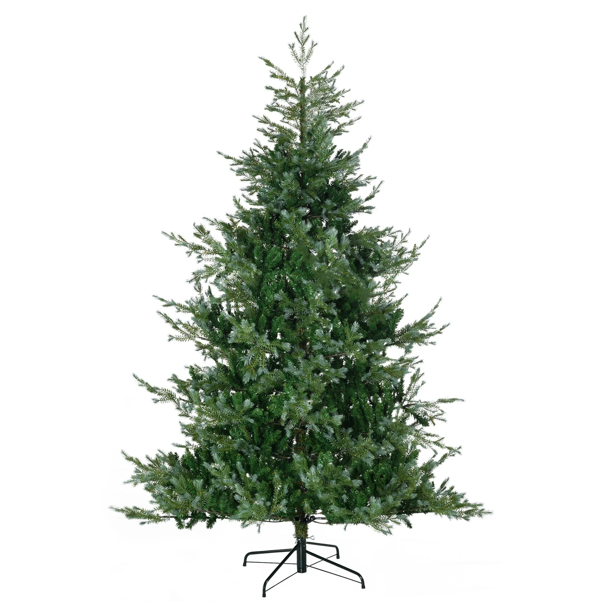 7.5ft Artificial Wide Christmas Tree, Unlit Holiday Décor with Auto-Open Design, 1288 Branches & Steel Base