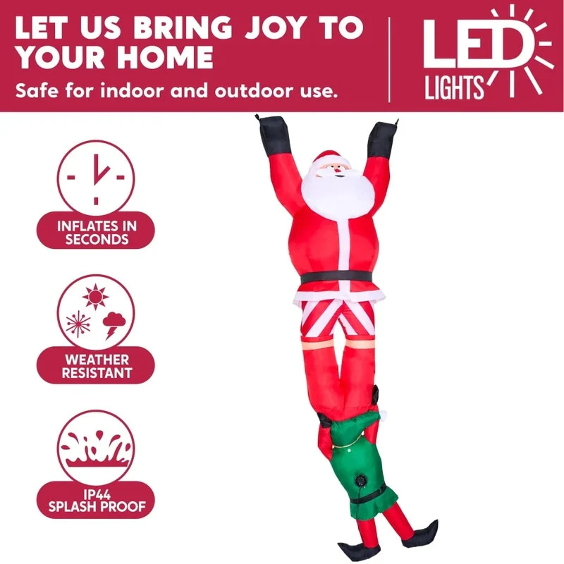 Climbing Santa and Elf Inflatable