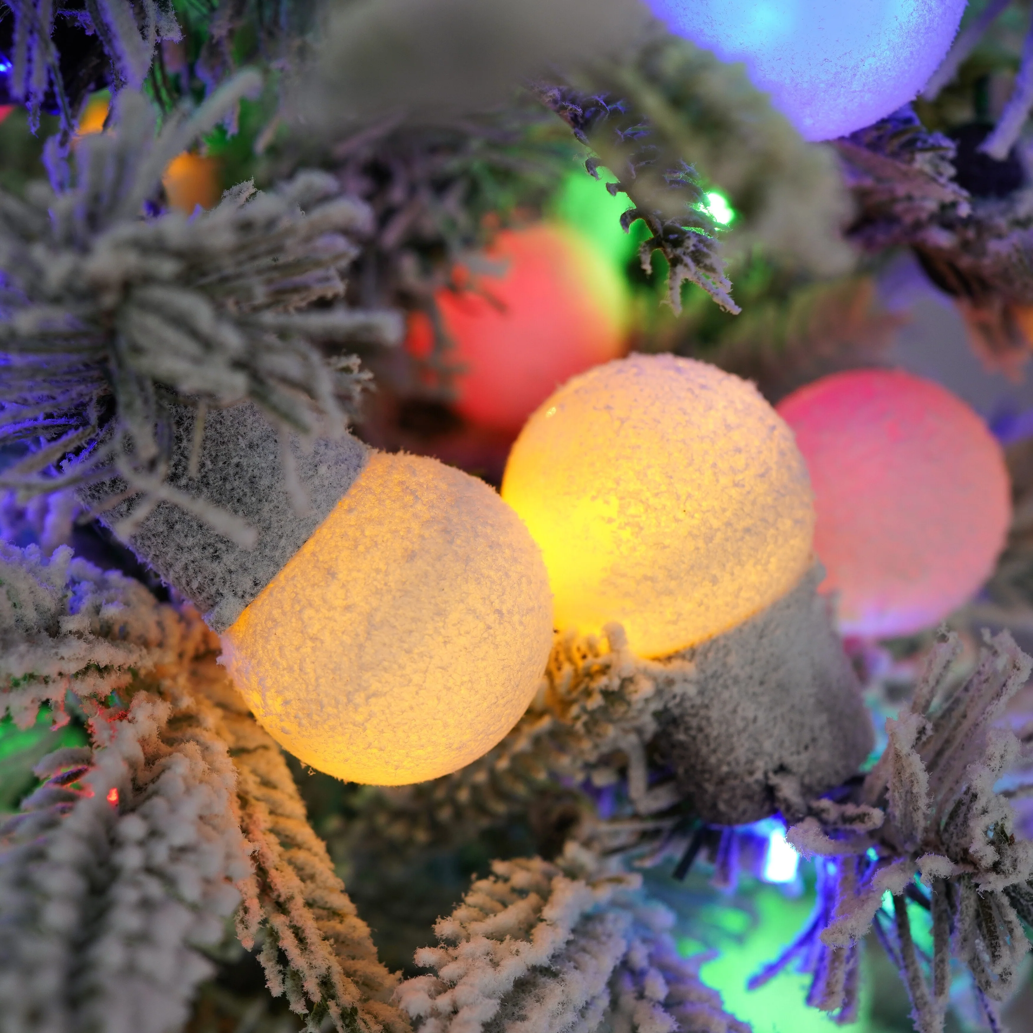 Set of 2 Lighted 3ft Candy Christmas Trees with Warm White LED Lights