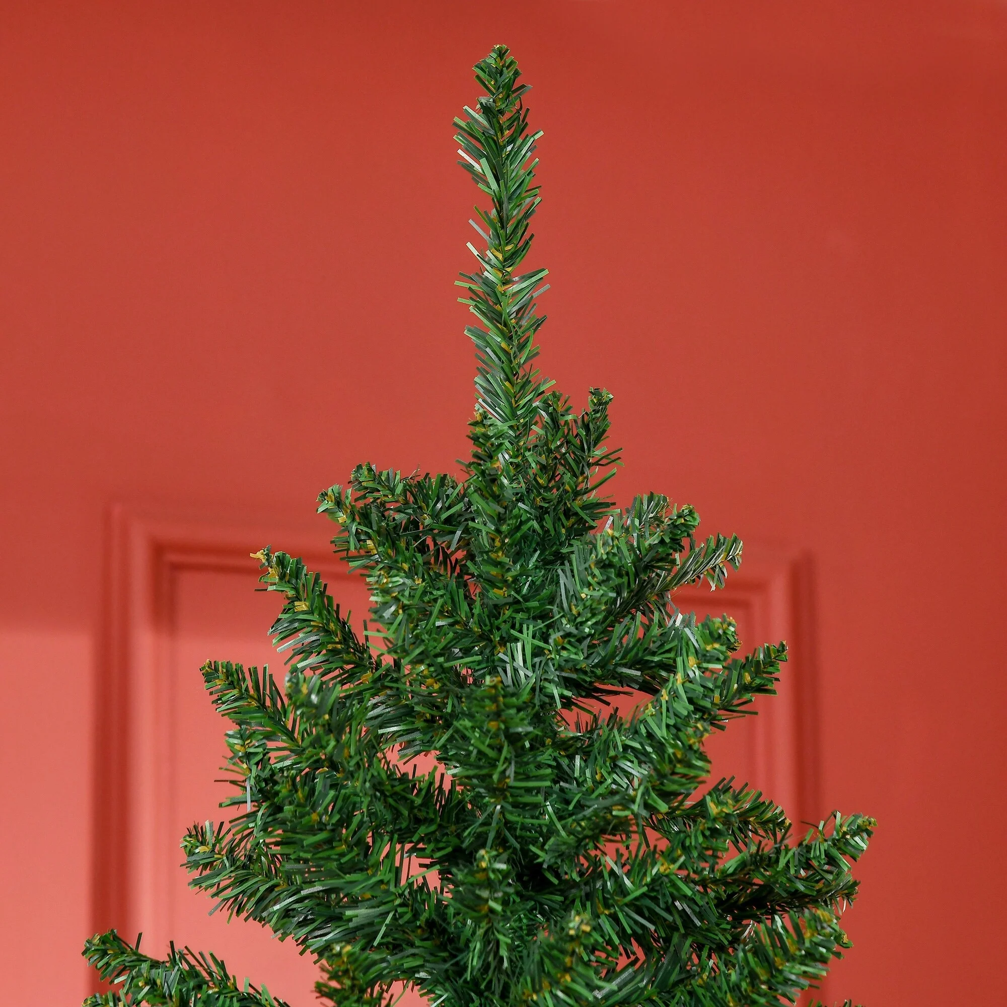 7' Slim Fir Artificial Christmas Tree with 865 Tips, Unlit Holiday Tree with Collapsible Base and Realistic Look